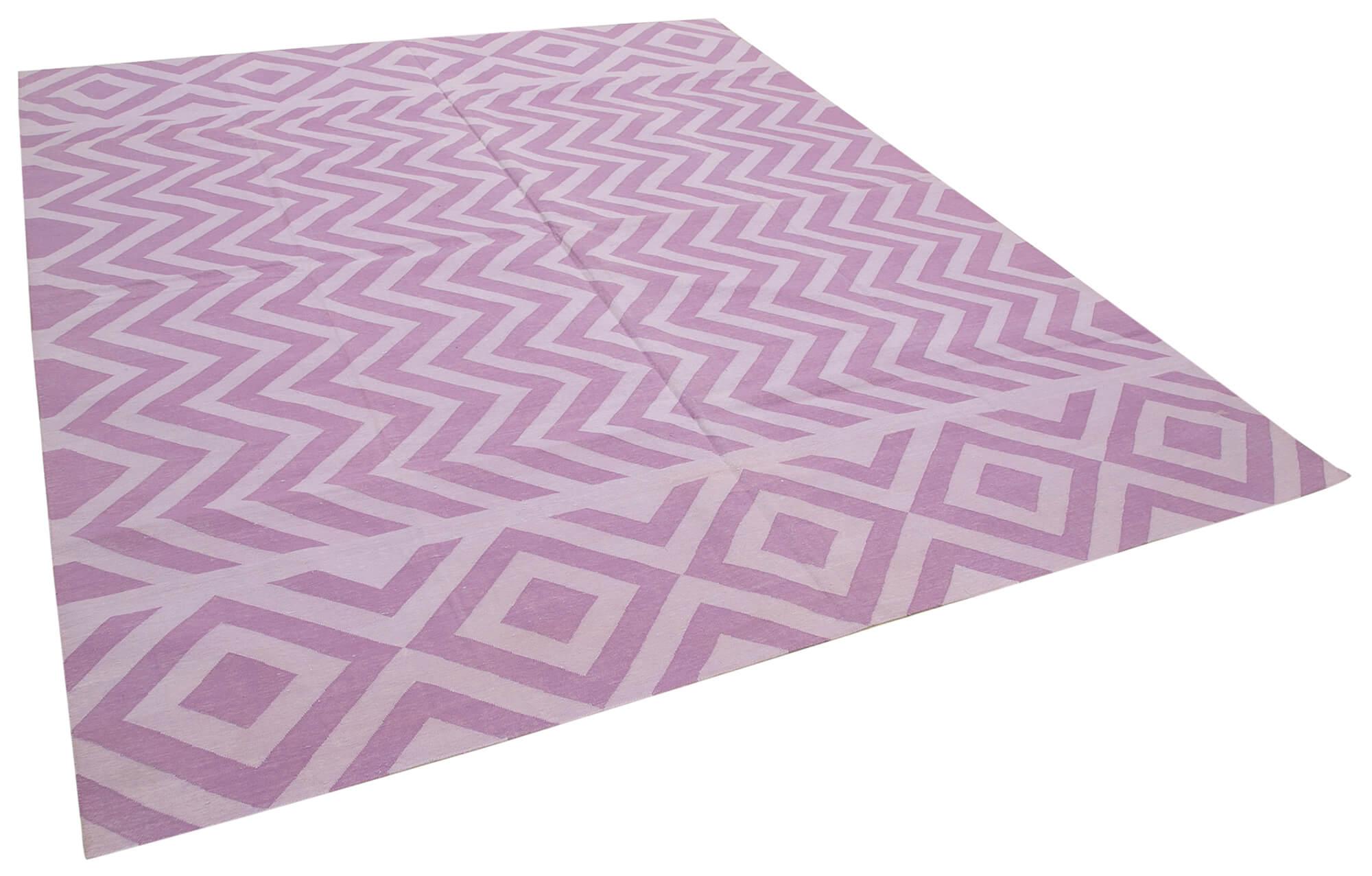 8 x 10 Purple Dhurrie Rug - 2894