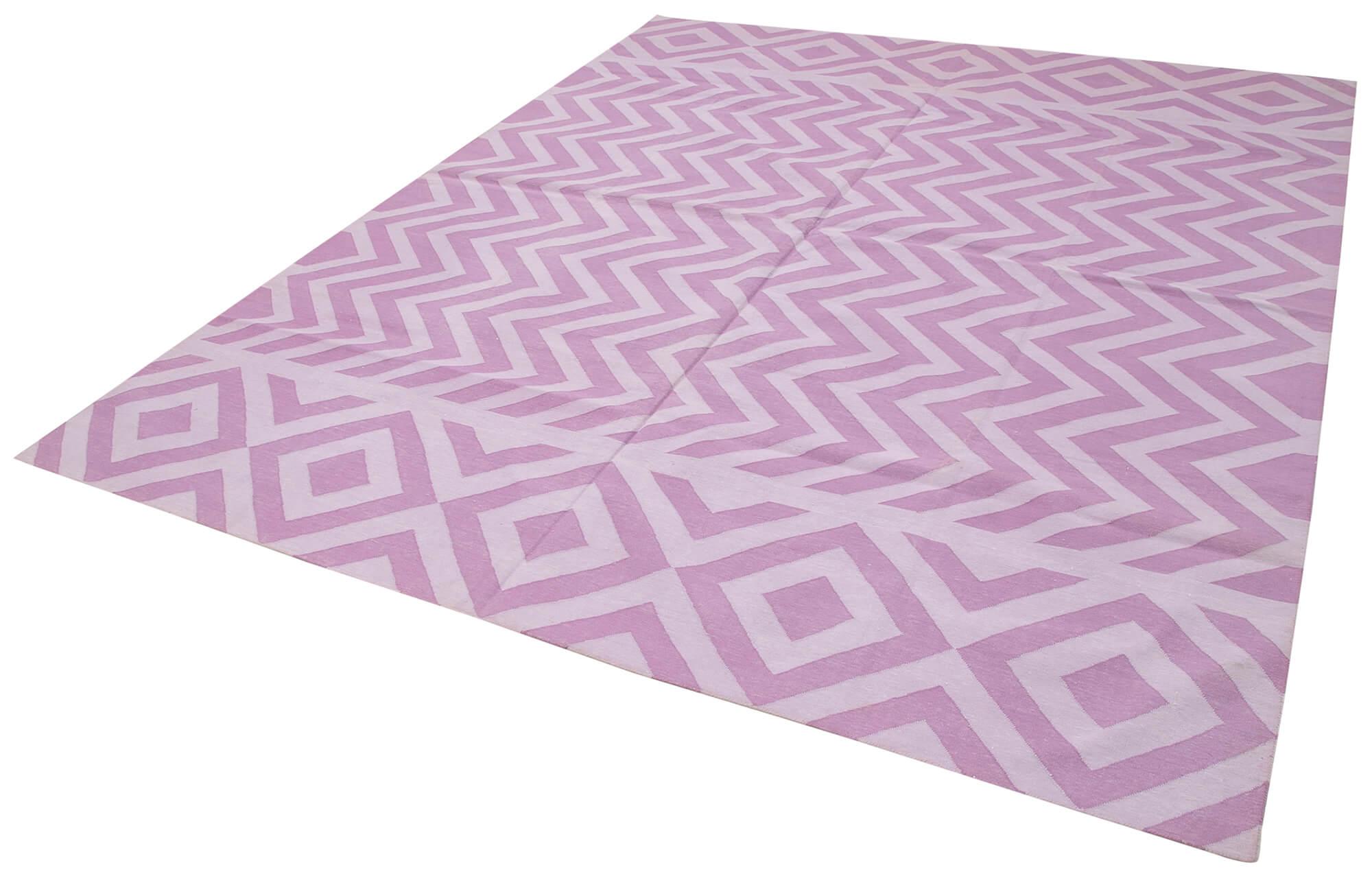 8 x 10 Purple Dhurrie Rug - 2894