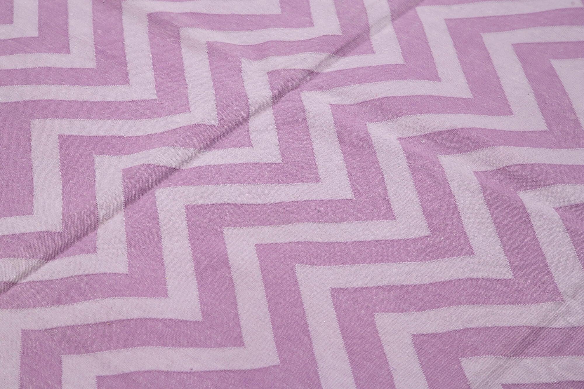 8 x 10 Purple Dhurrie Rug - 2894