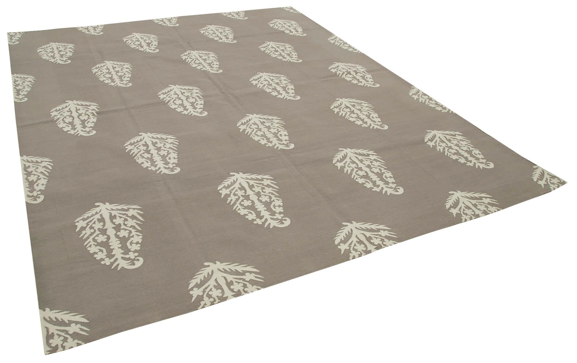 8 x 10 Brown Dhurrie Rug - 2898