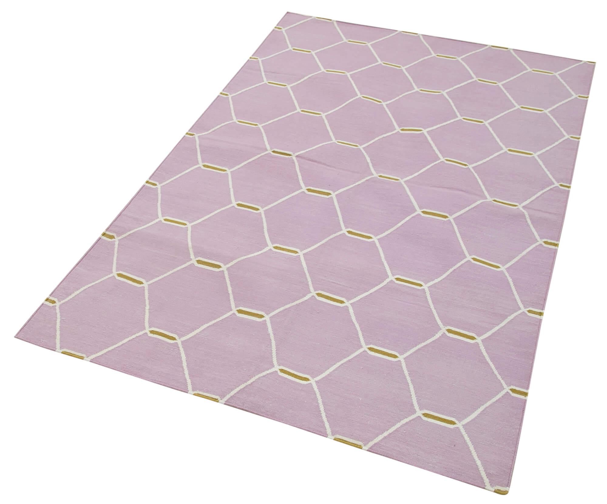 4 x 6 Purple Dhurrie Rug - 2901