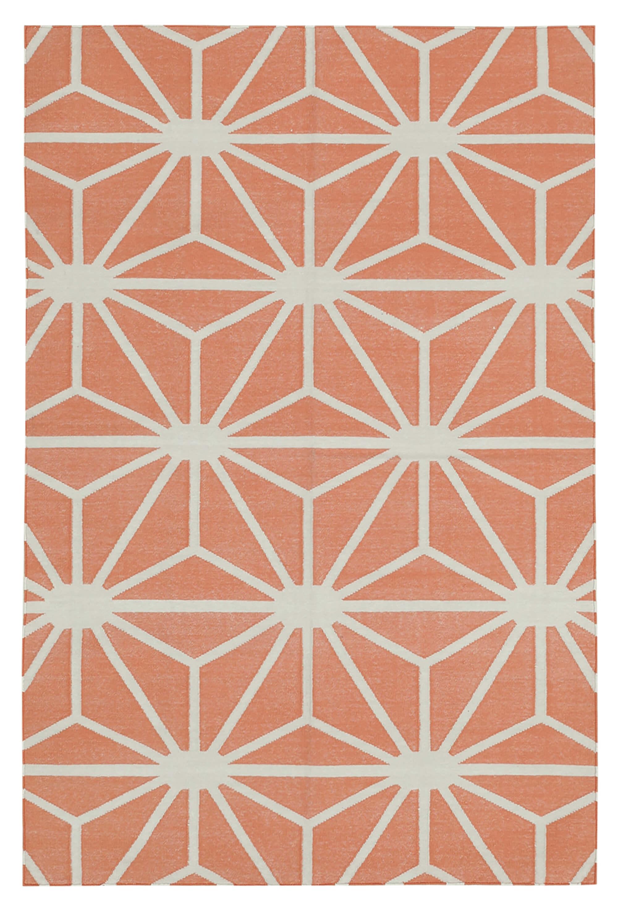 4 x 5 Orange Dhurrie Rug - 2903