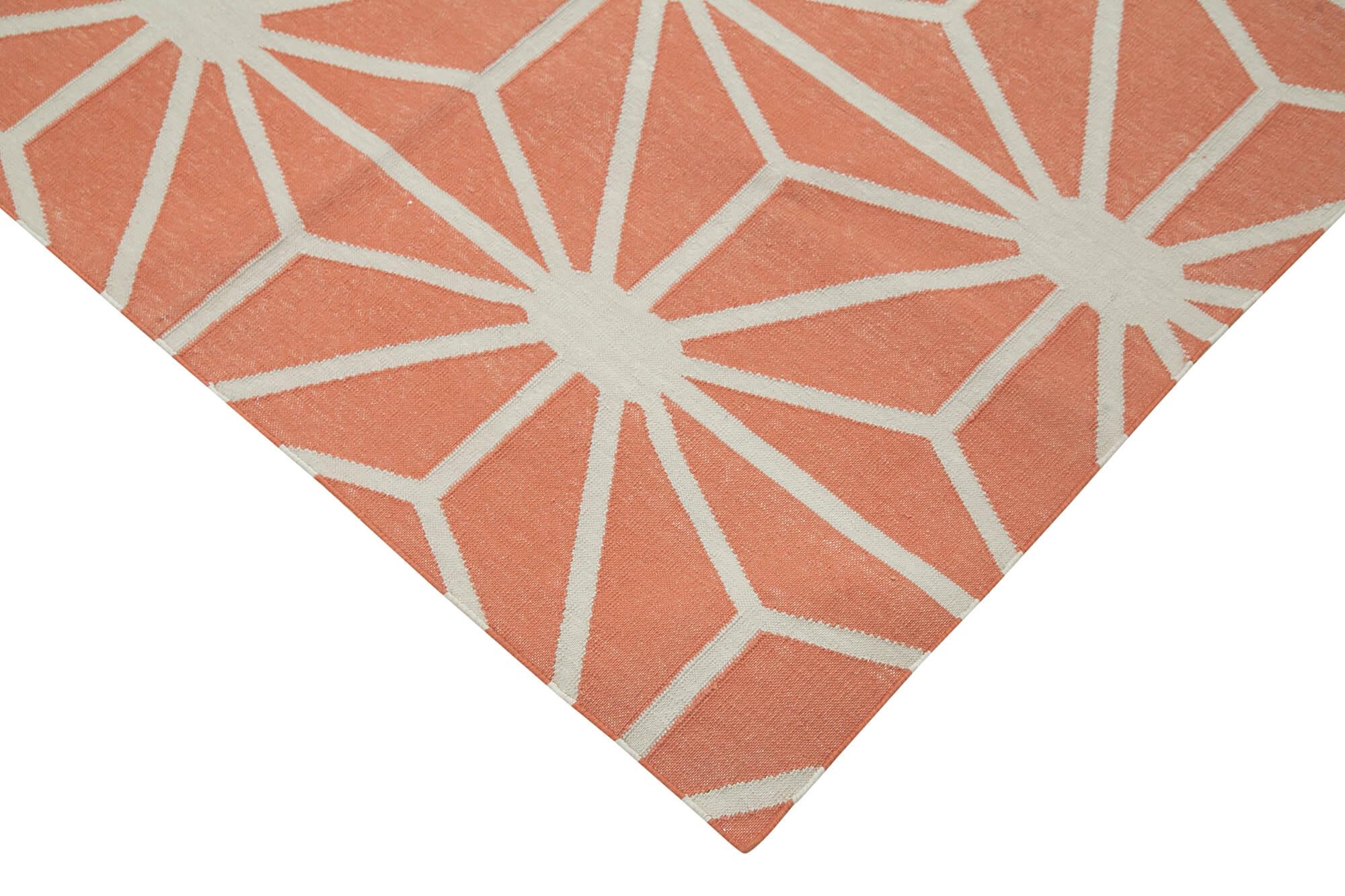 4 x 5 Orange Dhurrie Rug - 2903