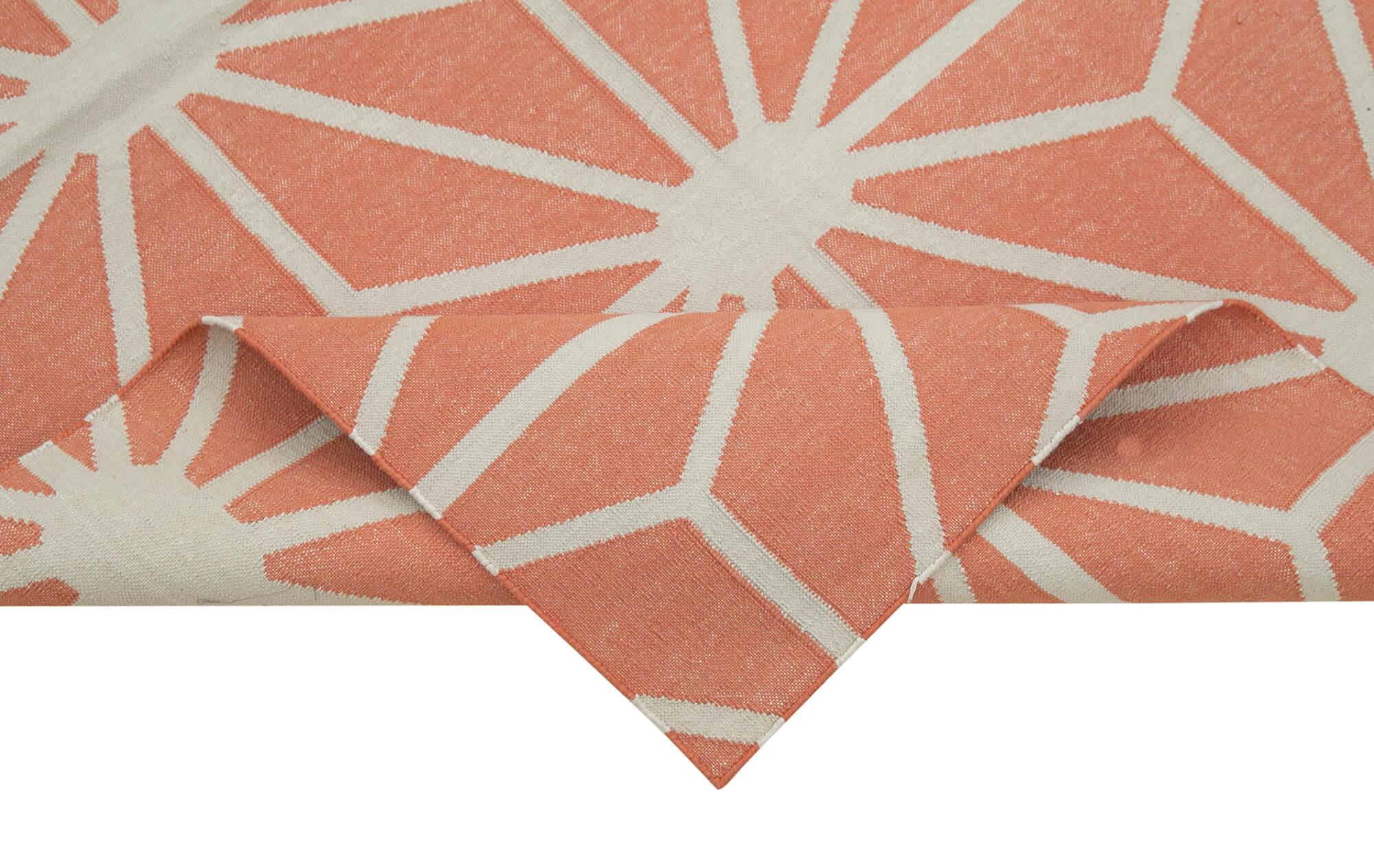 4 x 5 Orange Dhurrie Rug - 2903