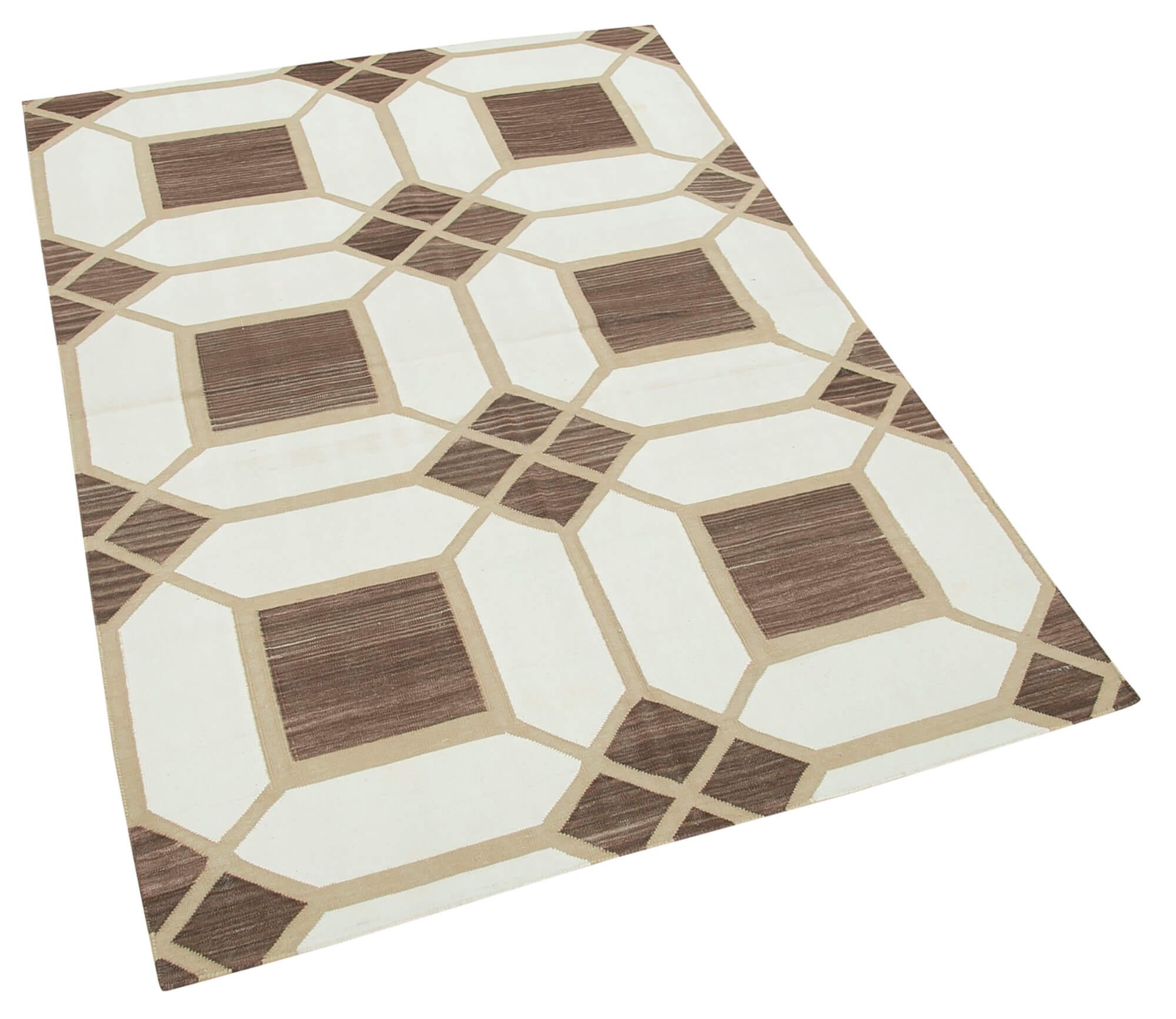 4 x 5 Beige Dhurrie Rug - 2905