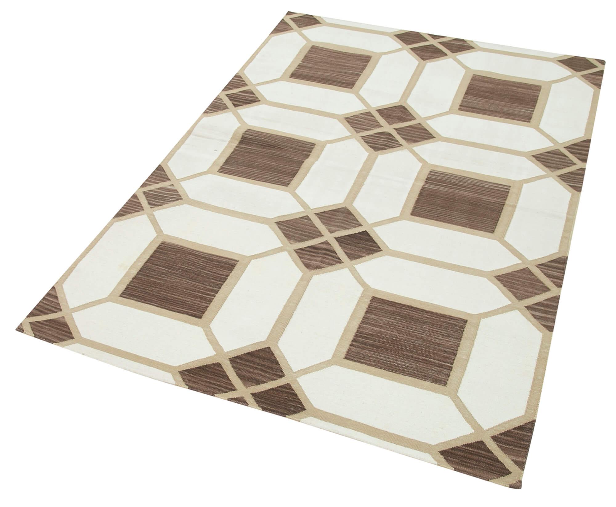 4 x 5 Beige Dhurrie Rug - 2905