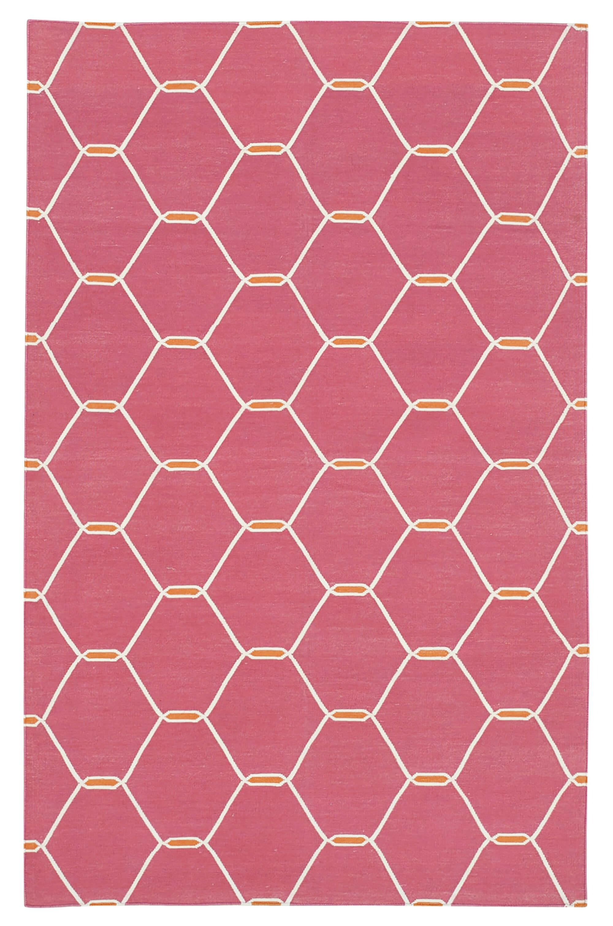 4 x 6 Pink Dhurrie Rug - 2908