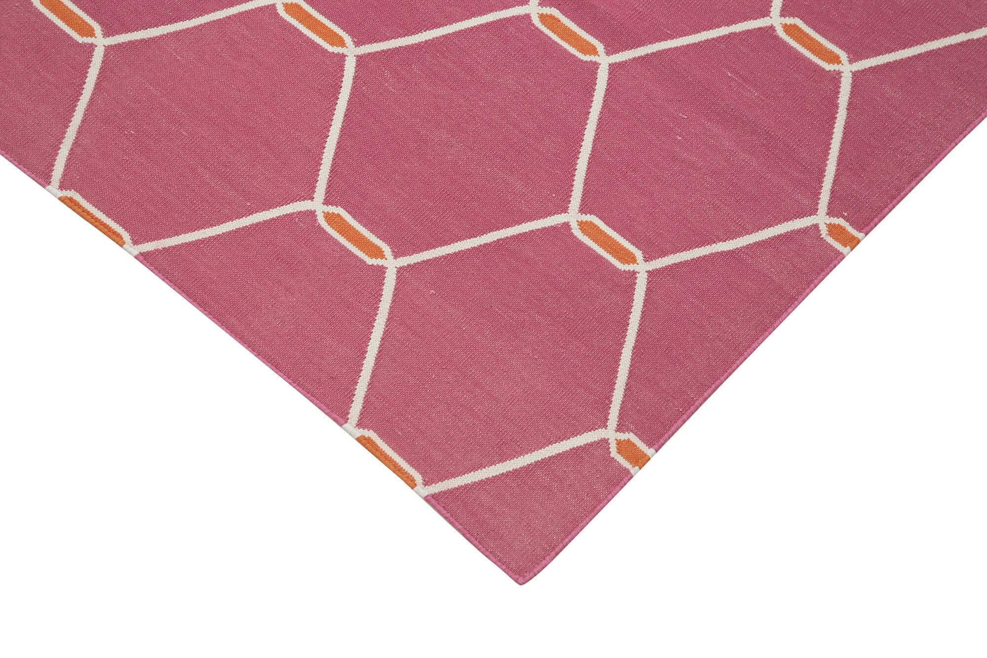 4 x 6 Pink Dhurrie Rug - 2908