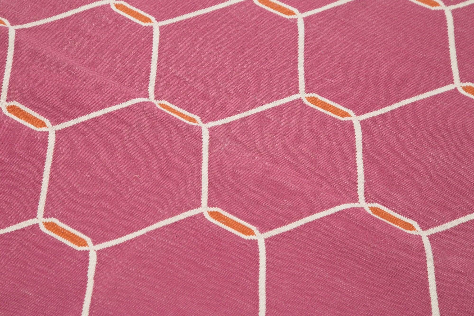 4 x 6 Pink Dhurrie Rug - 2908