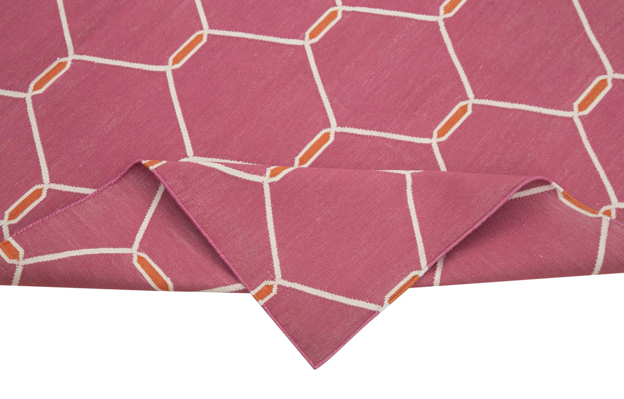 4 x 6 Pink Dhurrie Rug - 2908