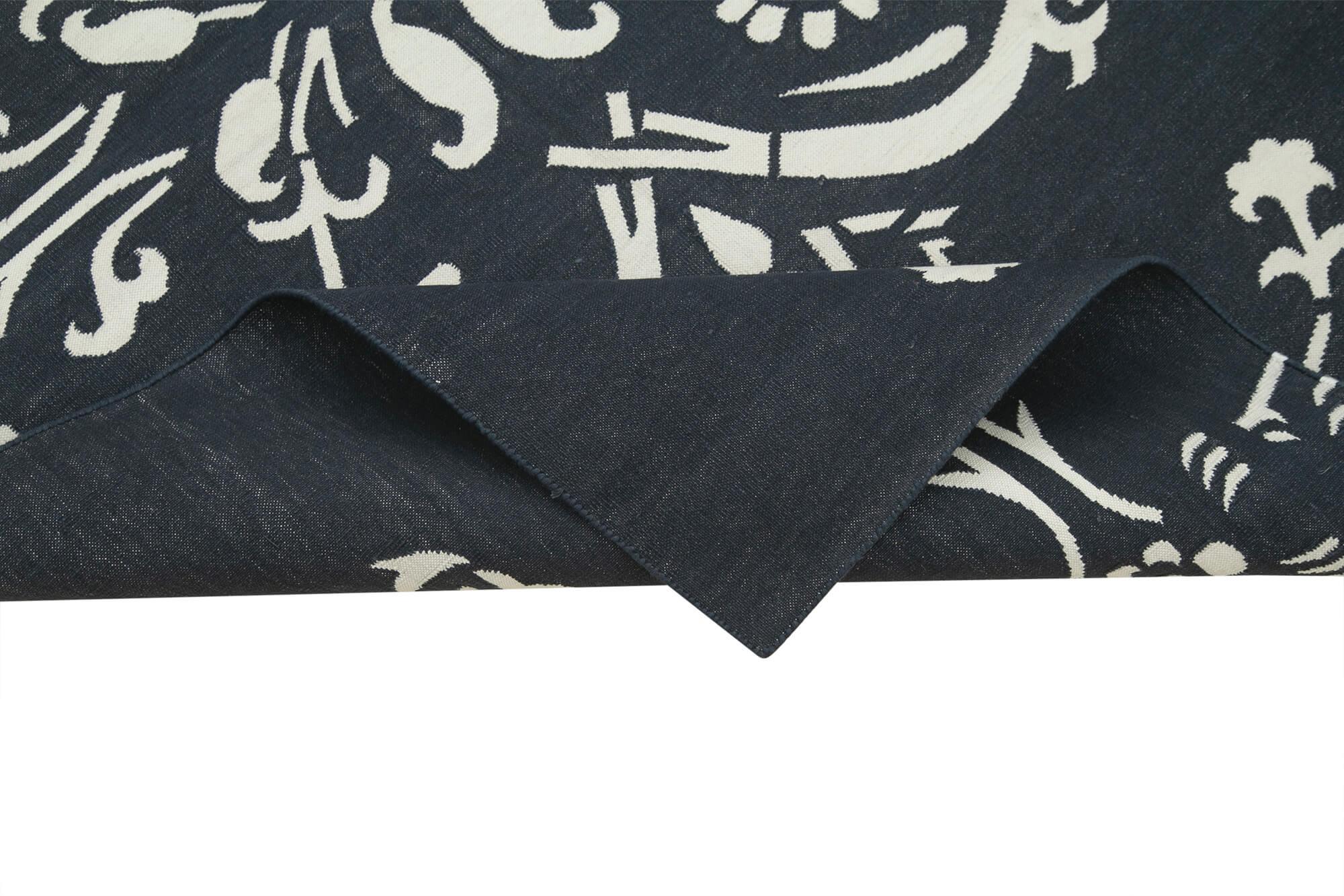 4 x 6 Black Dhurrie Rug - 2911