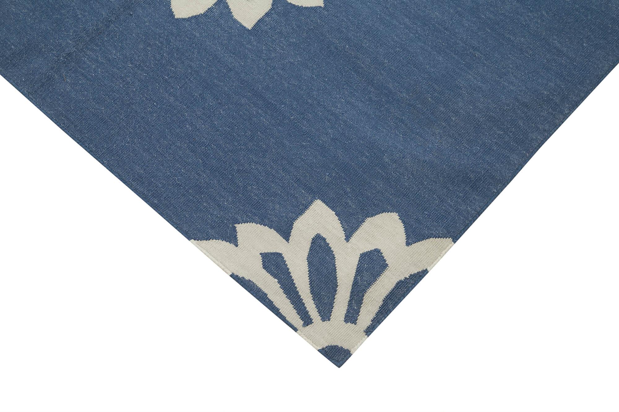 4 x 5 Blue Dhurrie Rug - 2914