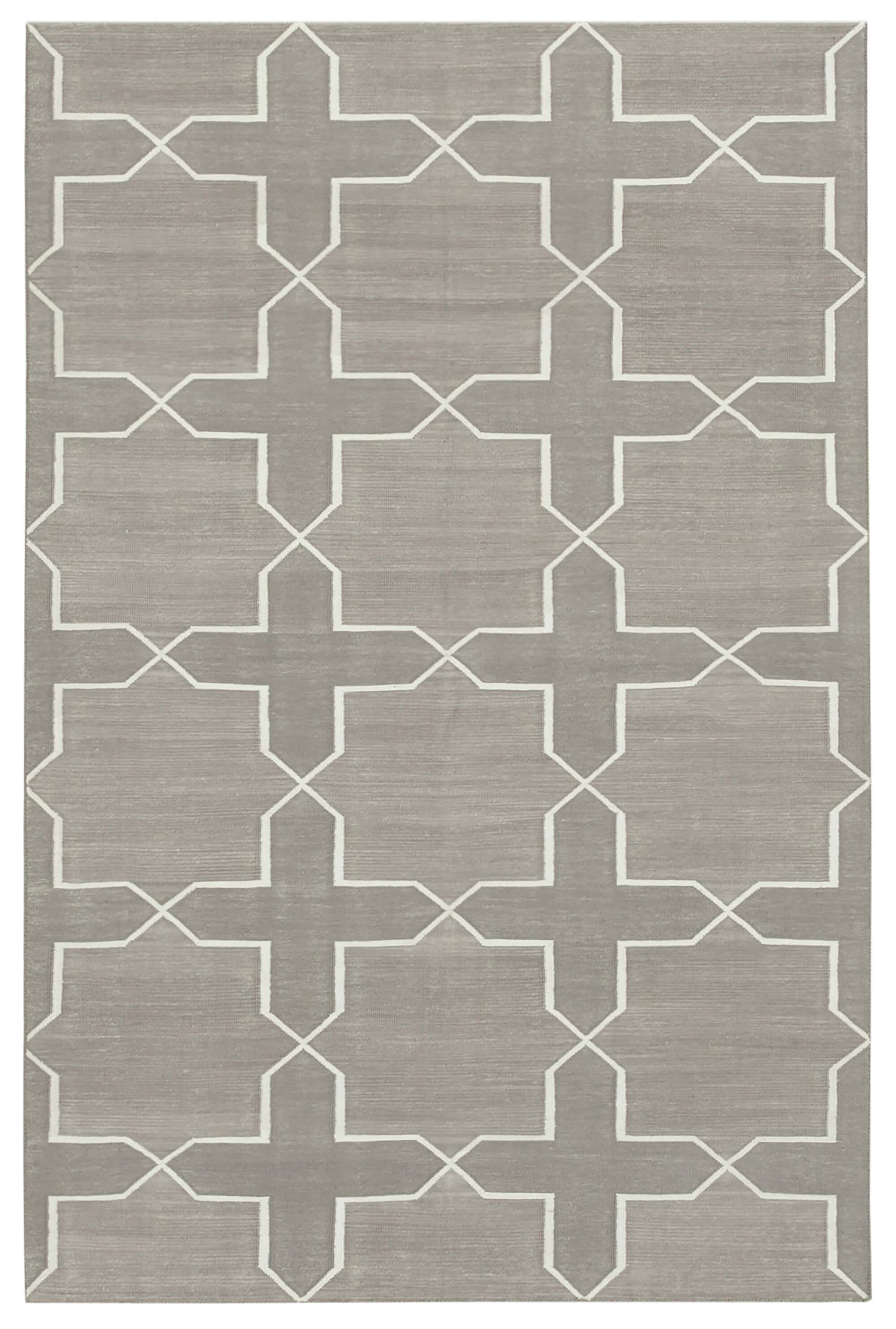 4 x 6 White Dhurrie Rug - 2915