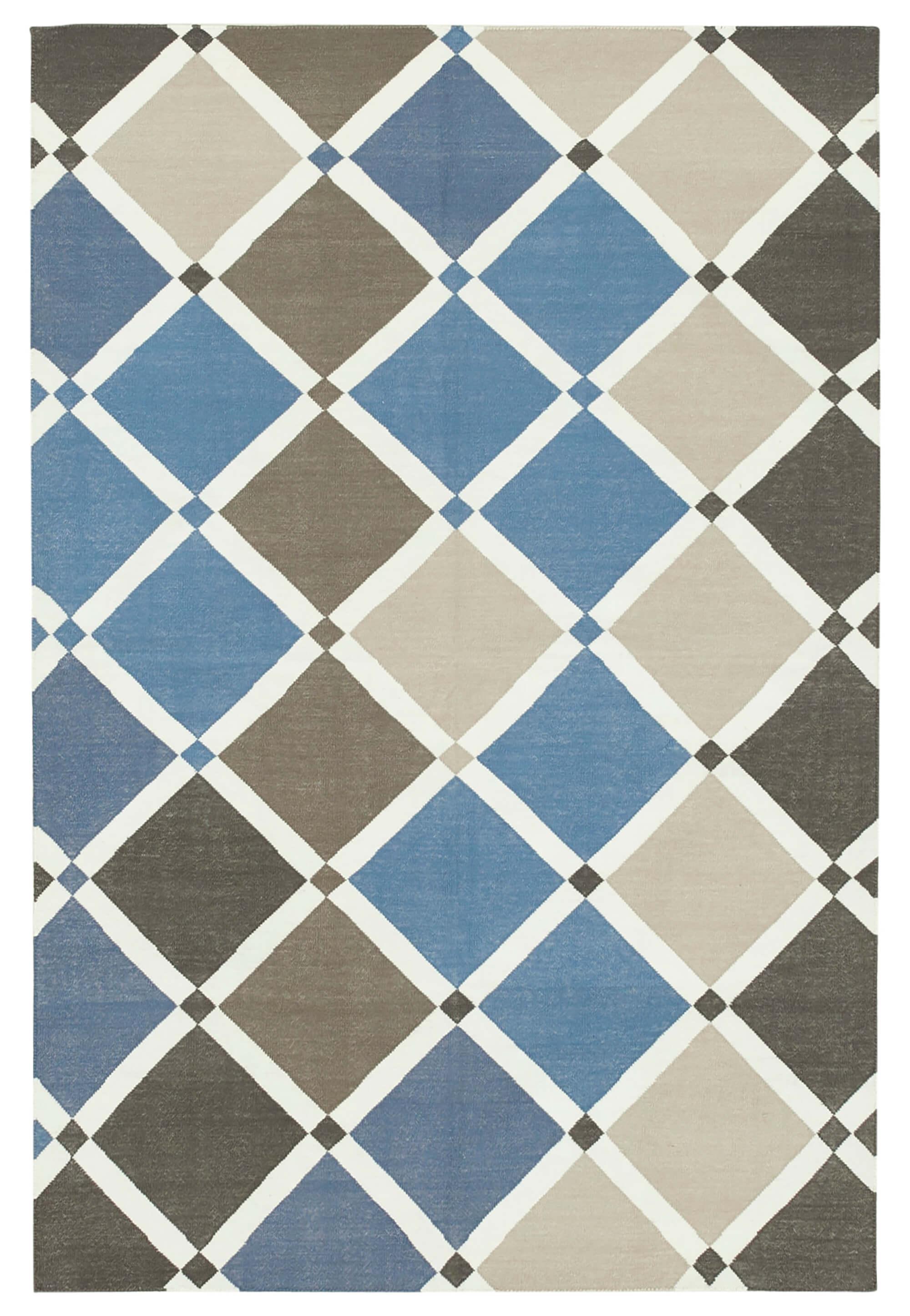 3 x 5 Blue Dhurrie Rug - 2916