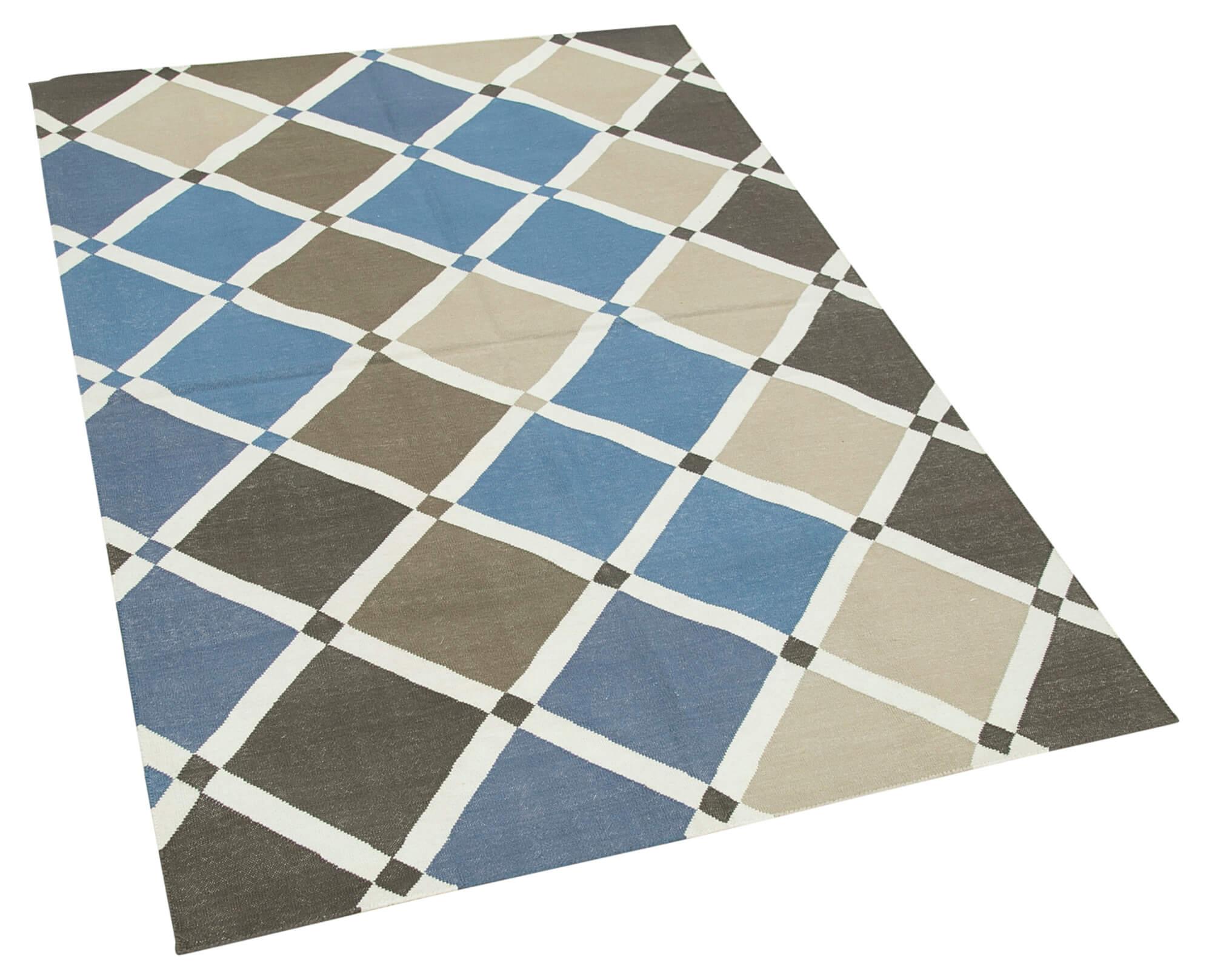 3 x 5 Blue Dhurrie Rug - 2916