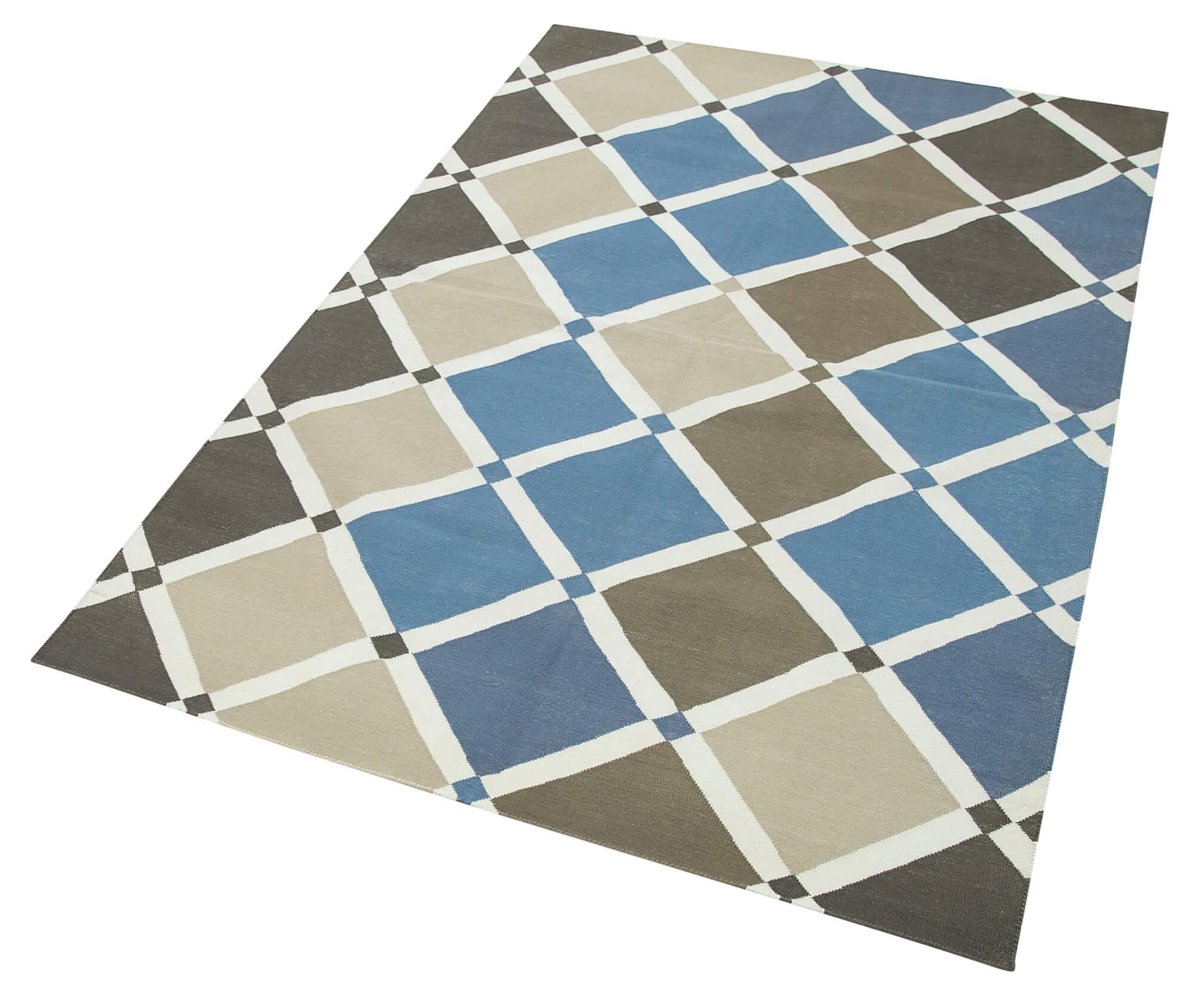 3 x 5 Blue Dhurrie Rug - 2916