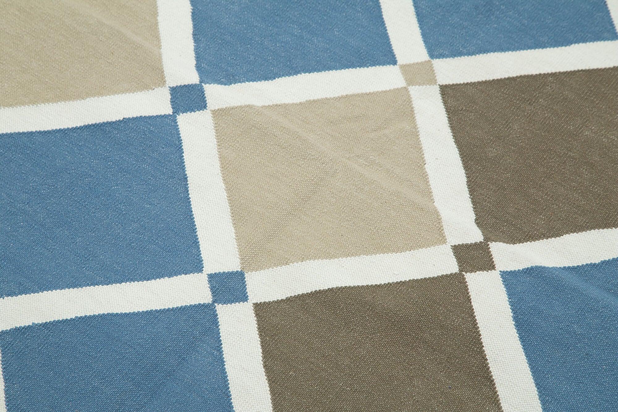 3 x 5 Blue Dhurrie Rug - 2916