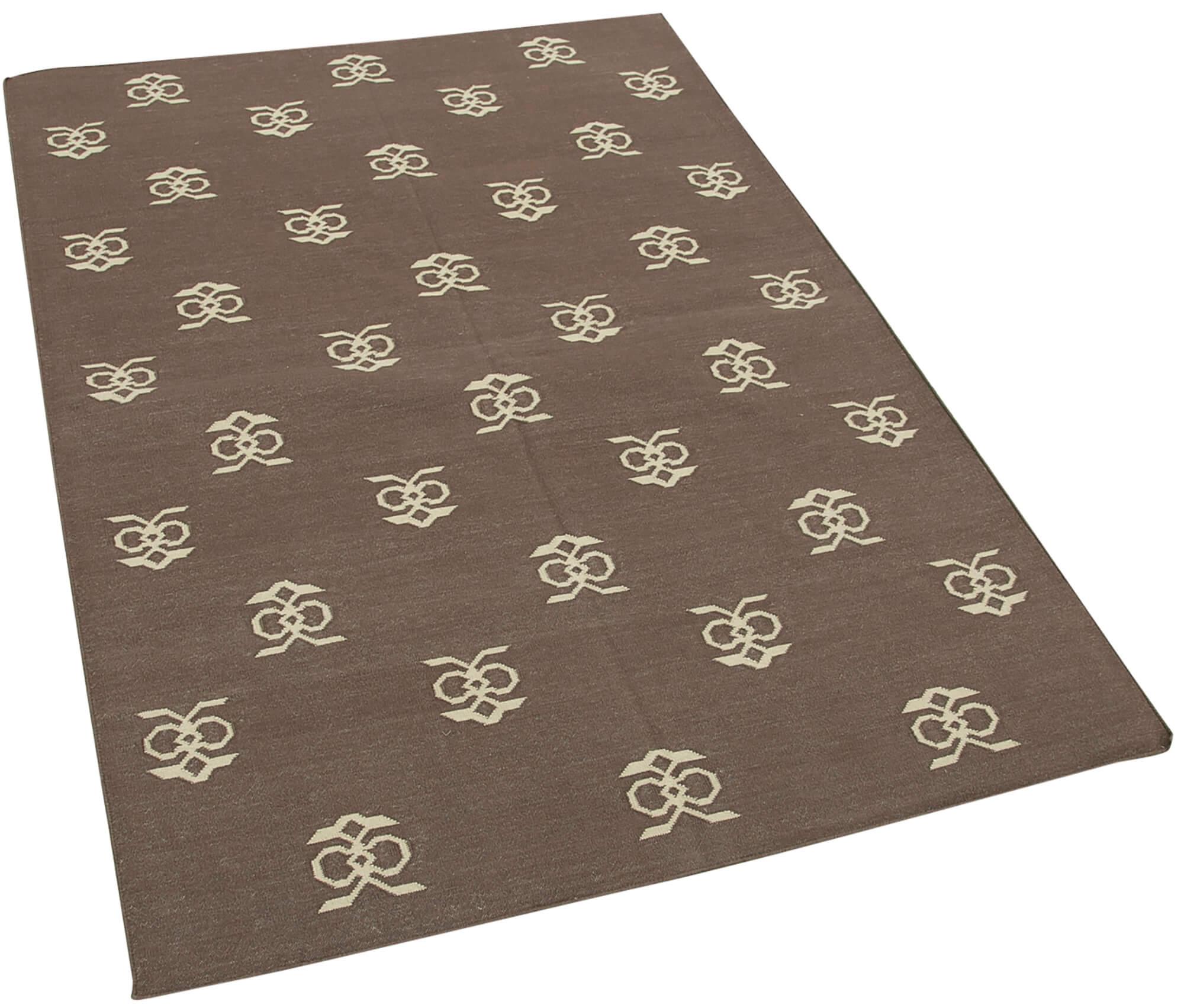 4 x 5 Brown Dhurrie Rug - 2924