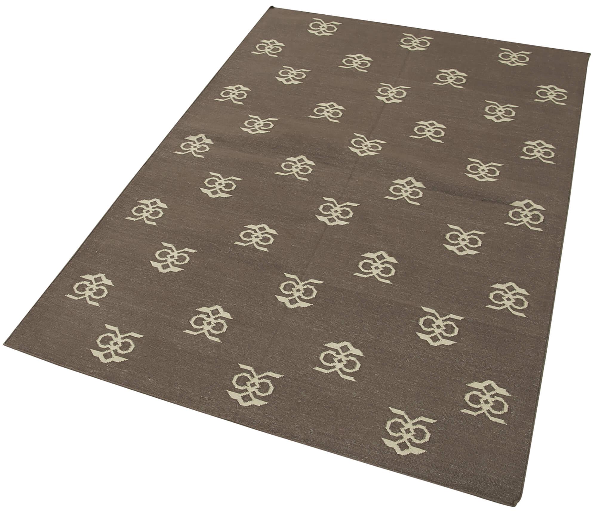 4 x 5 Brown Dhurrie Rug - 2924