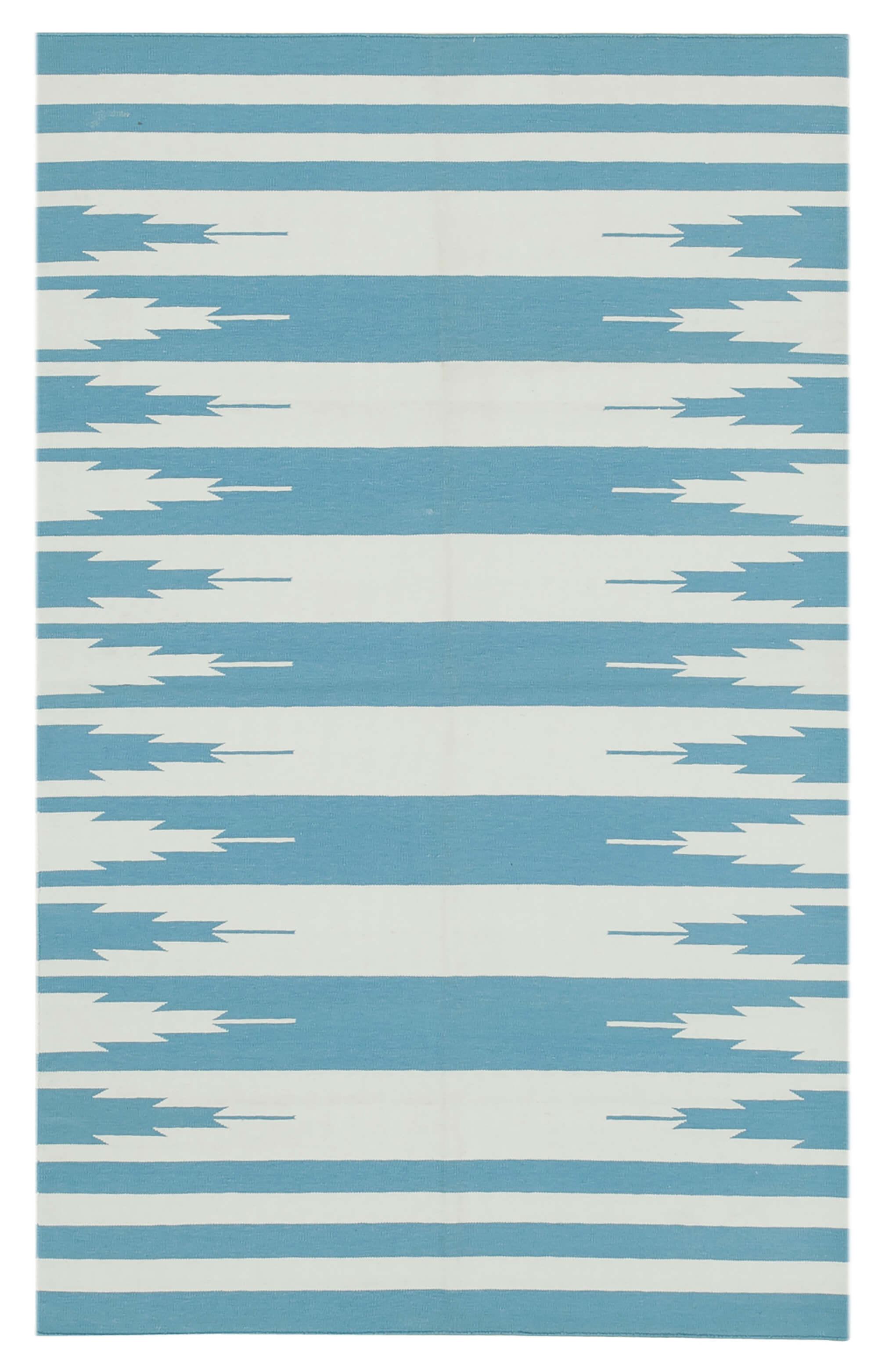 3 x 5 Turquoise Dhurrie Rug - 2926