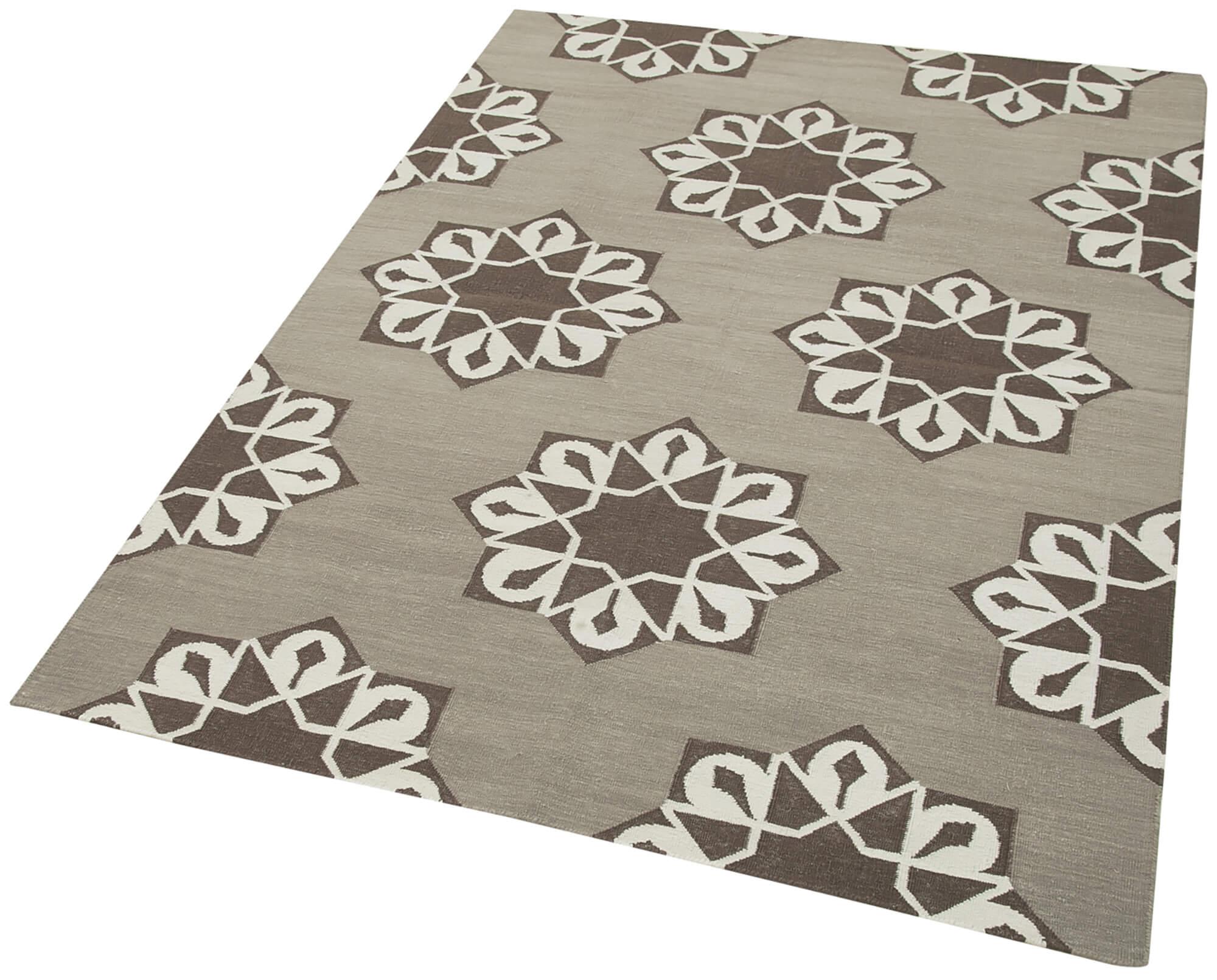 4 x 5 Brown Dhurrie Rug - 2929