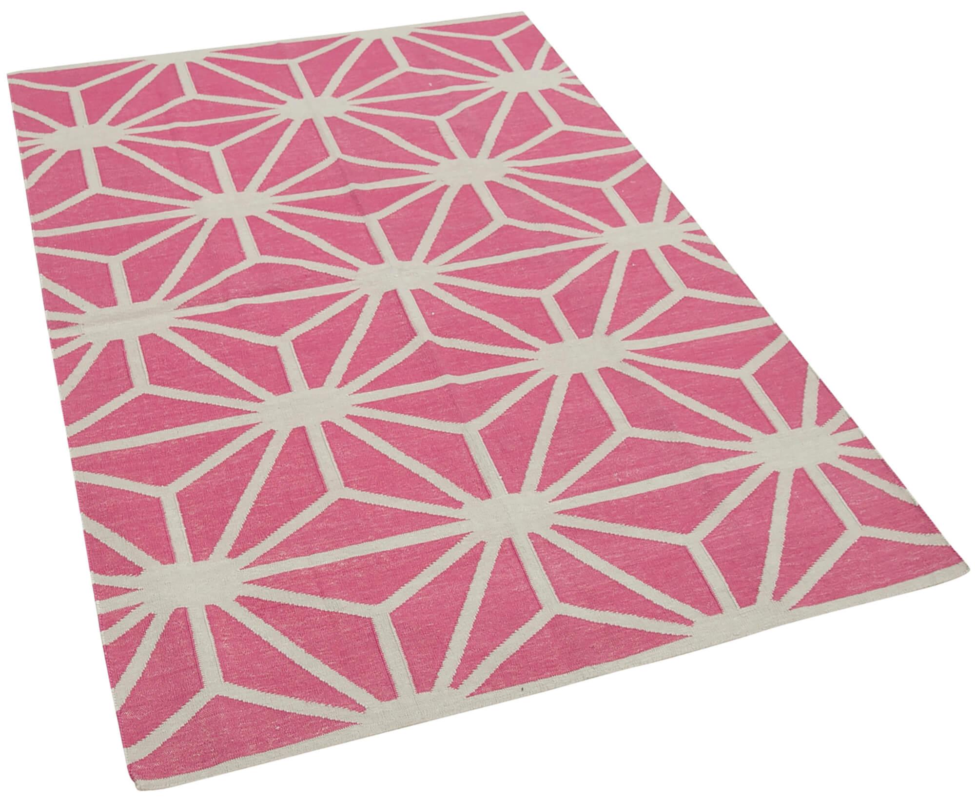 4 x 5 Fuchsia Dhurrie Rug - 2930