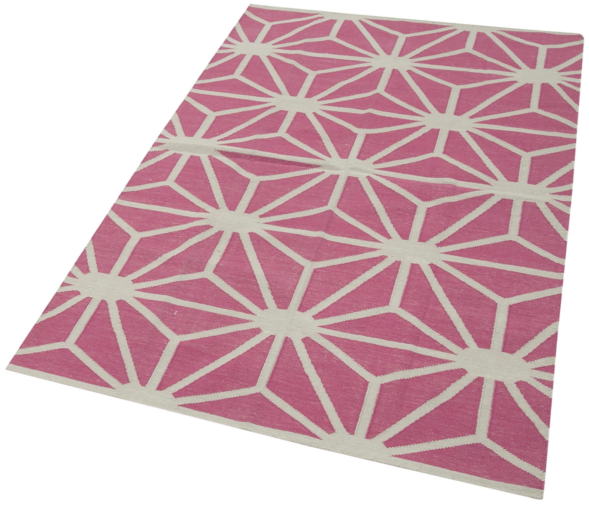 4 x 5 Fuchsia Dhurrie Rug - 2930