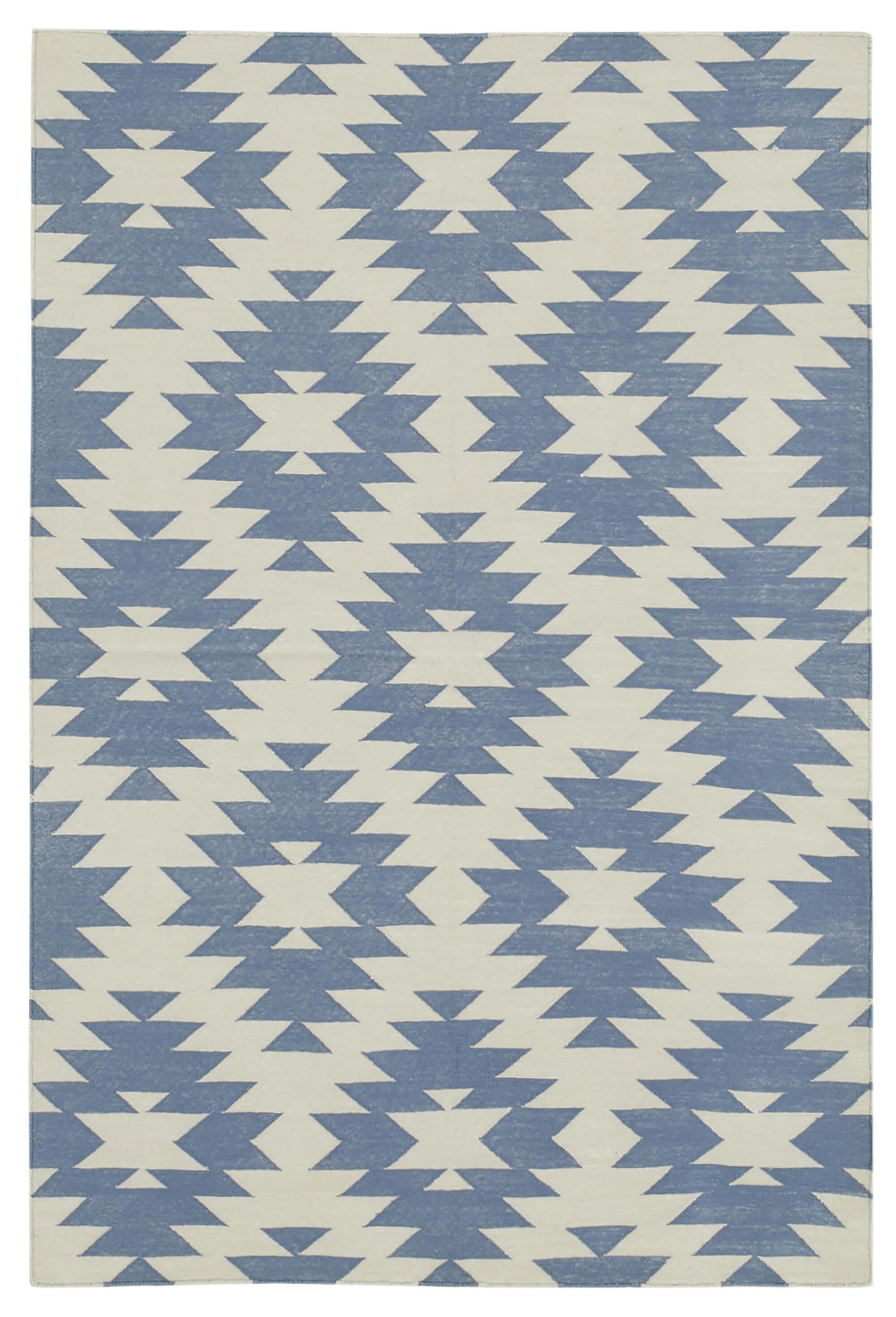 4 x 5 Blue Dhurrie Rug - 2934