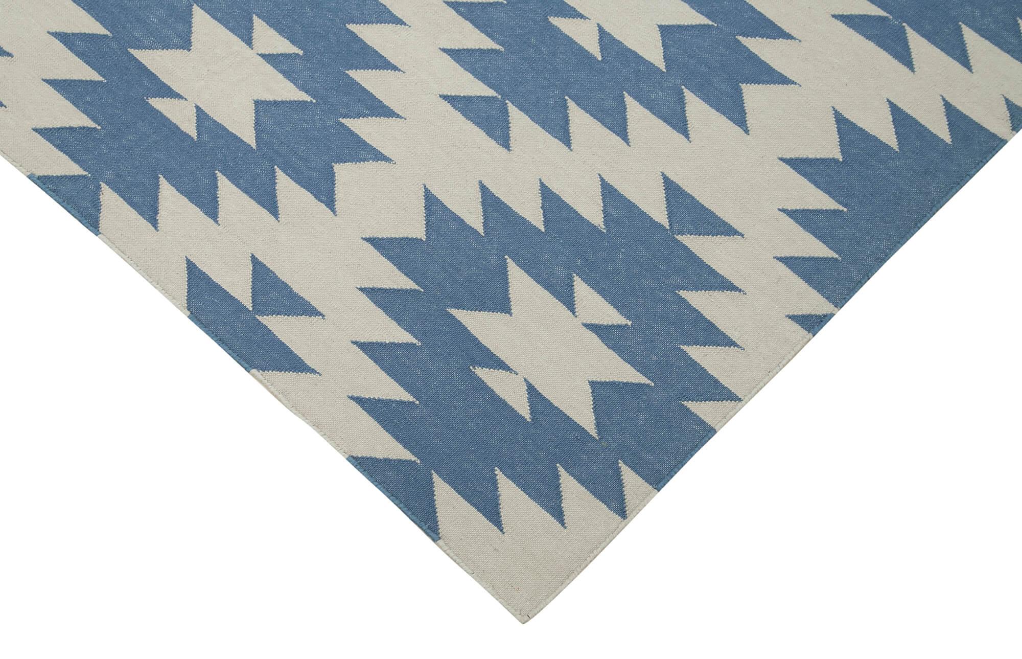 4 x 5 Blue Dhurrie Rug - 2934