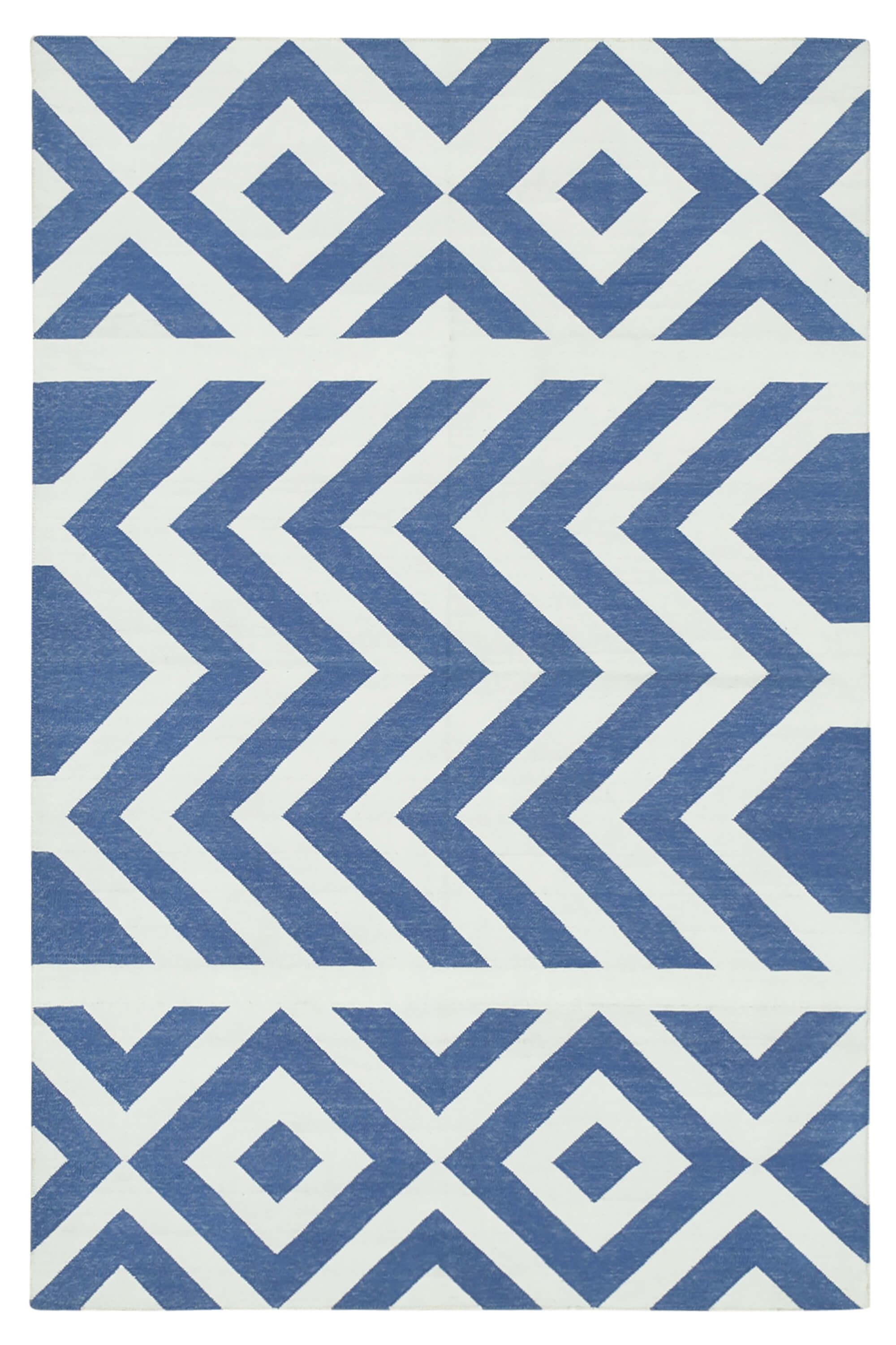 4 x 5 Blue Dhurrie Rug - 2935