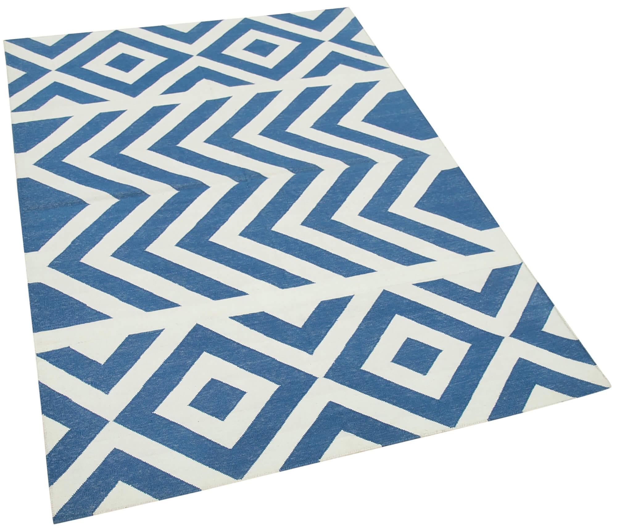 4 x 5 Blue Dhurrie Rug - 2935