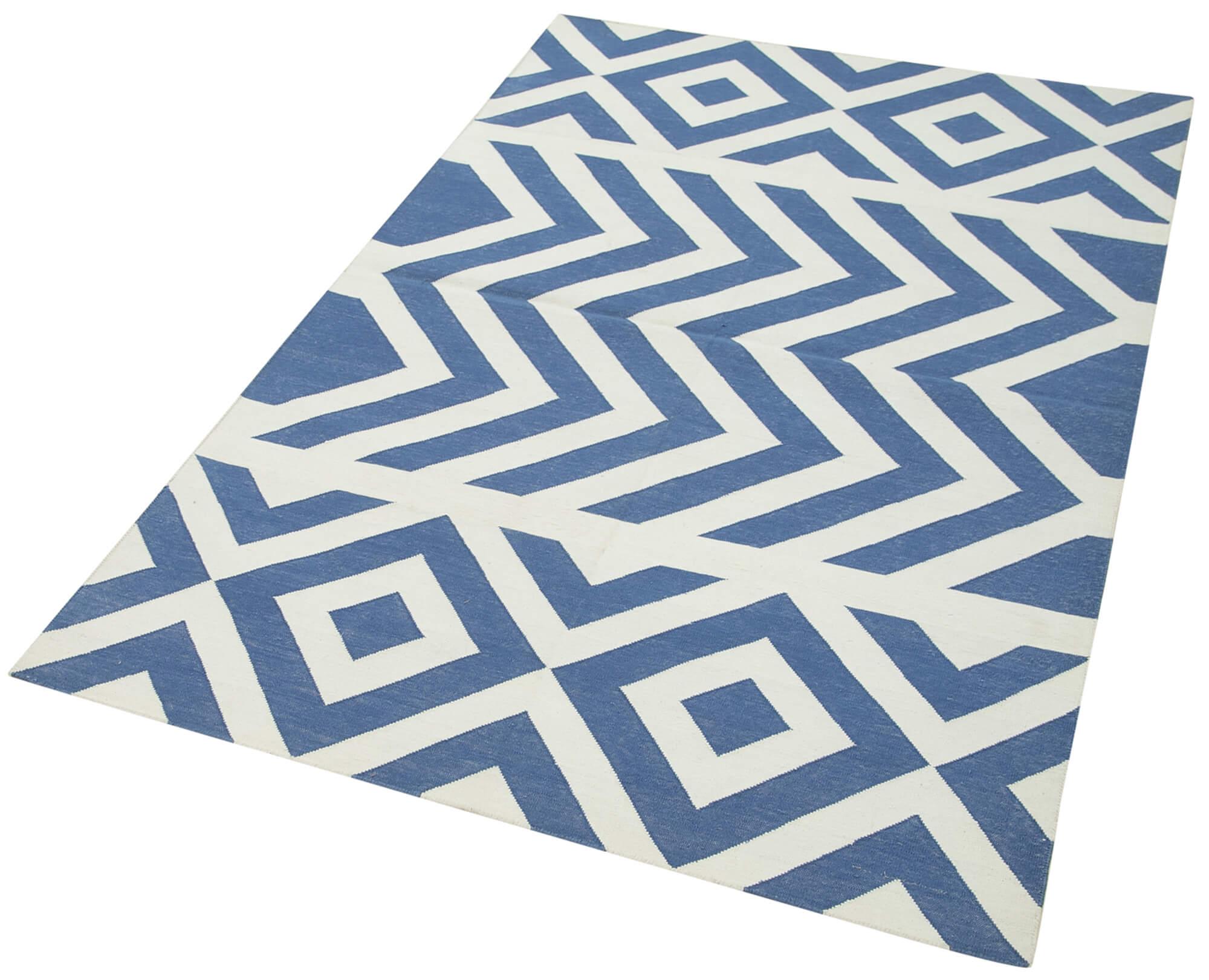 4 x 5 Blue Dhurrie Rug - 2935