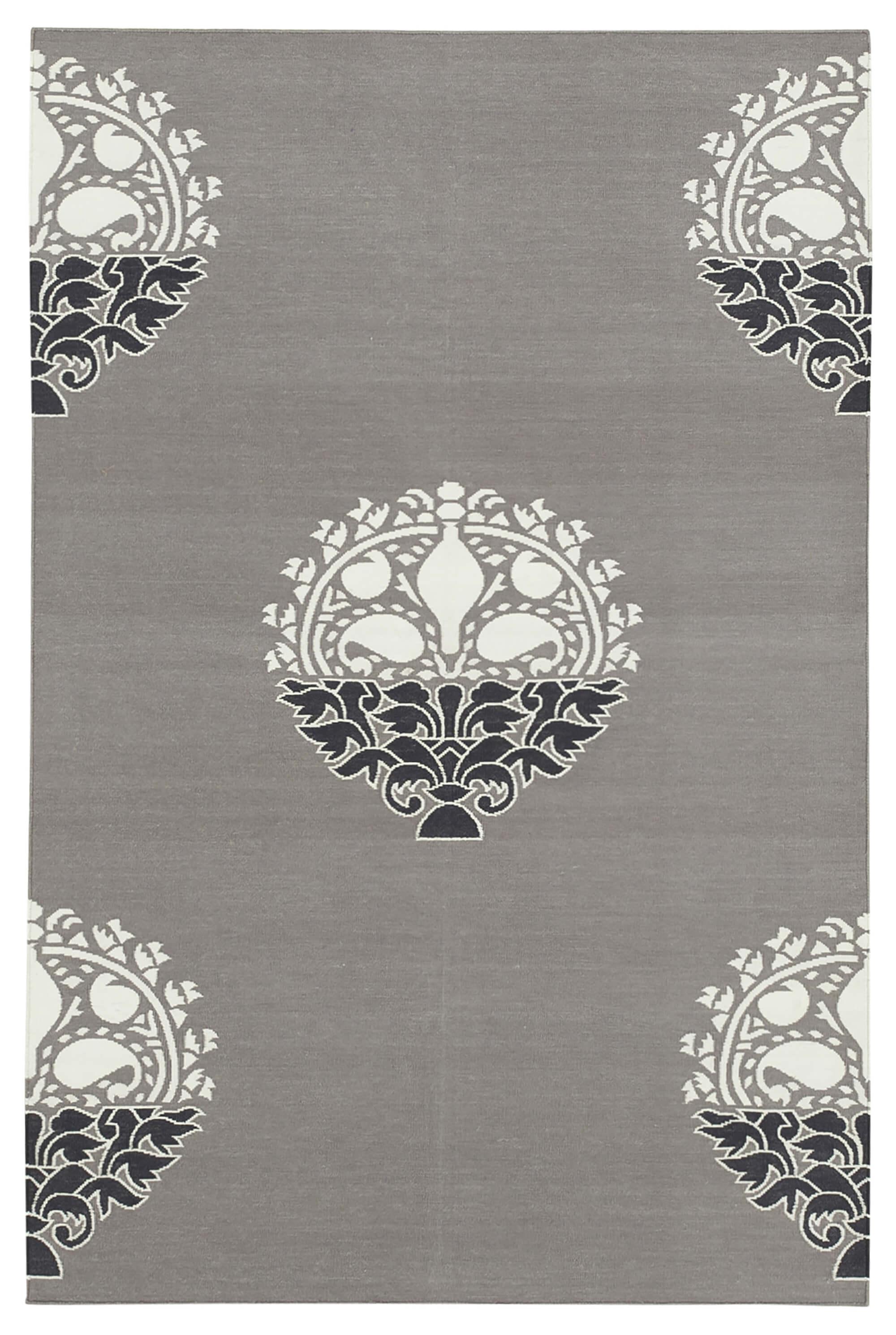 4 x 5 White Dhurrie Rug - 2936