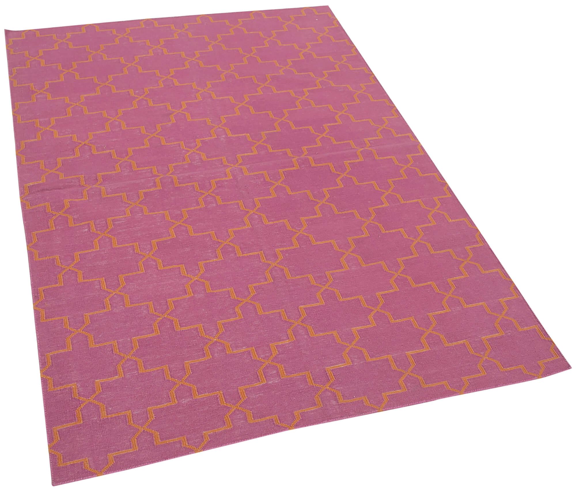 4 x 5 Fuchsia Dhurrie Rug - 2941