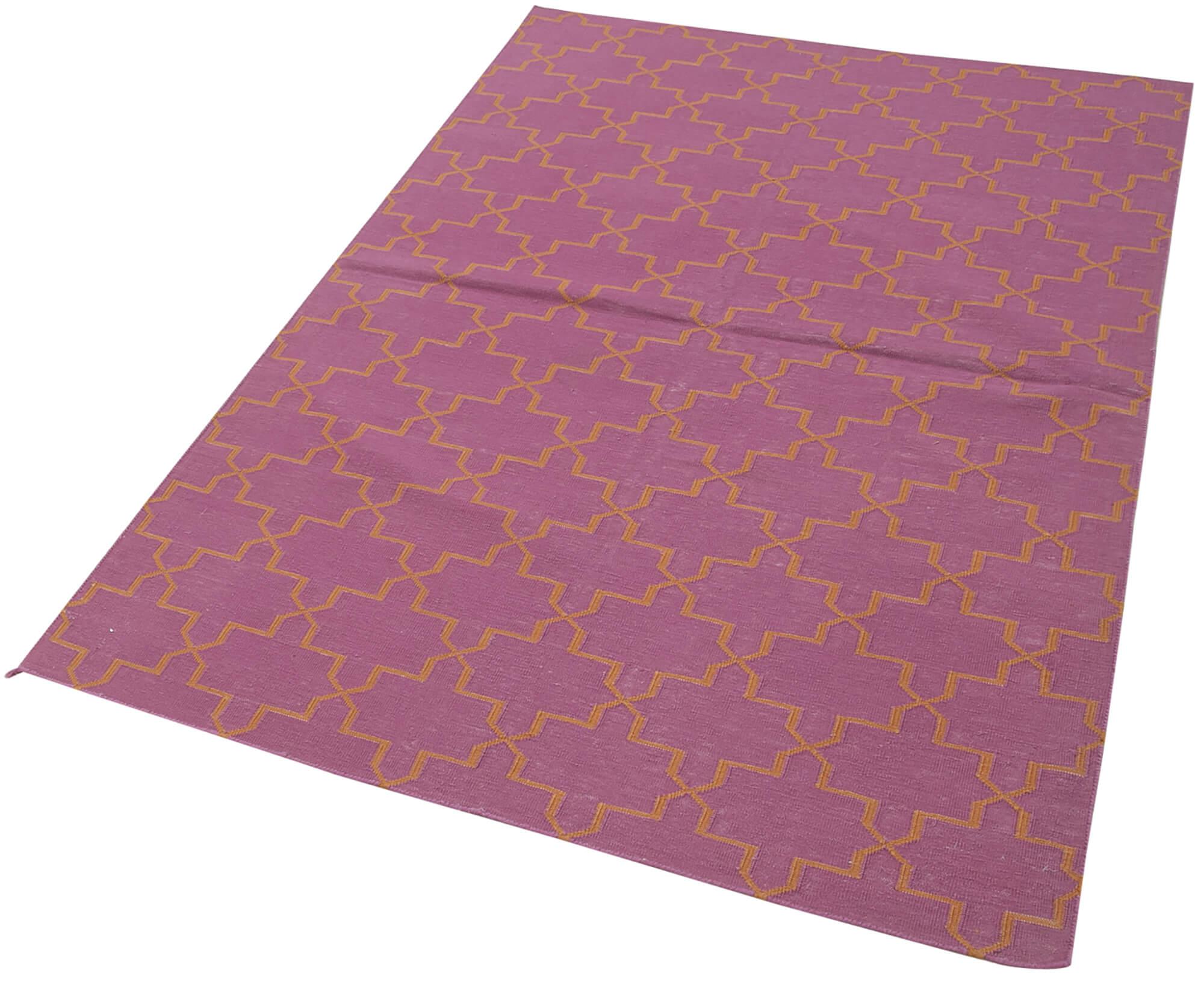 4 x 5 Fuchsia Dhurrie Rug - 2941