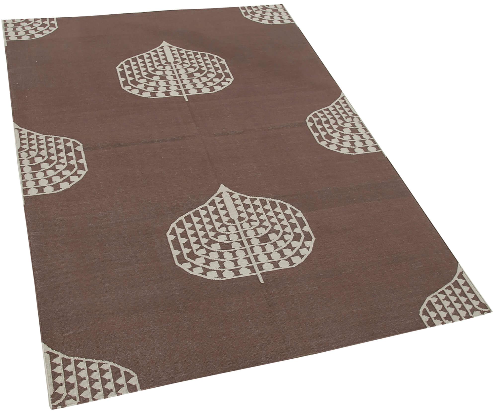 4 x 5 Brown Dhurrie Rug - 2943