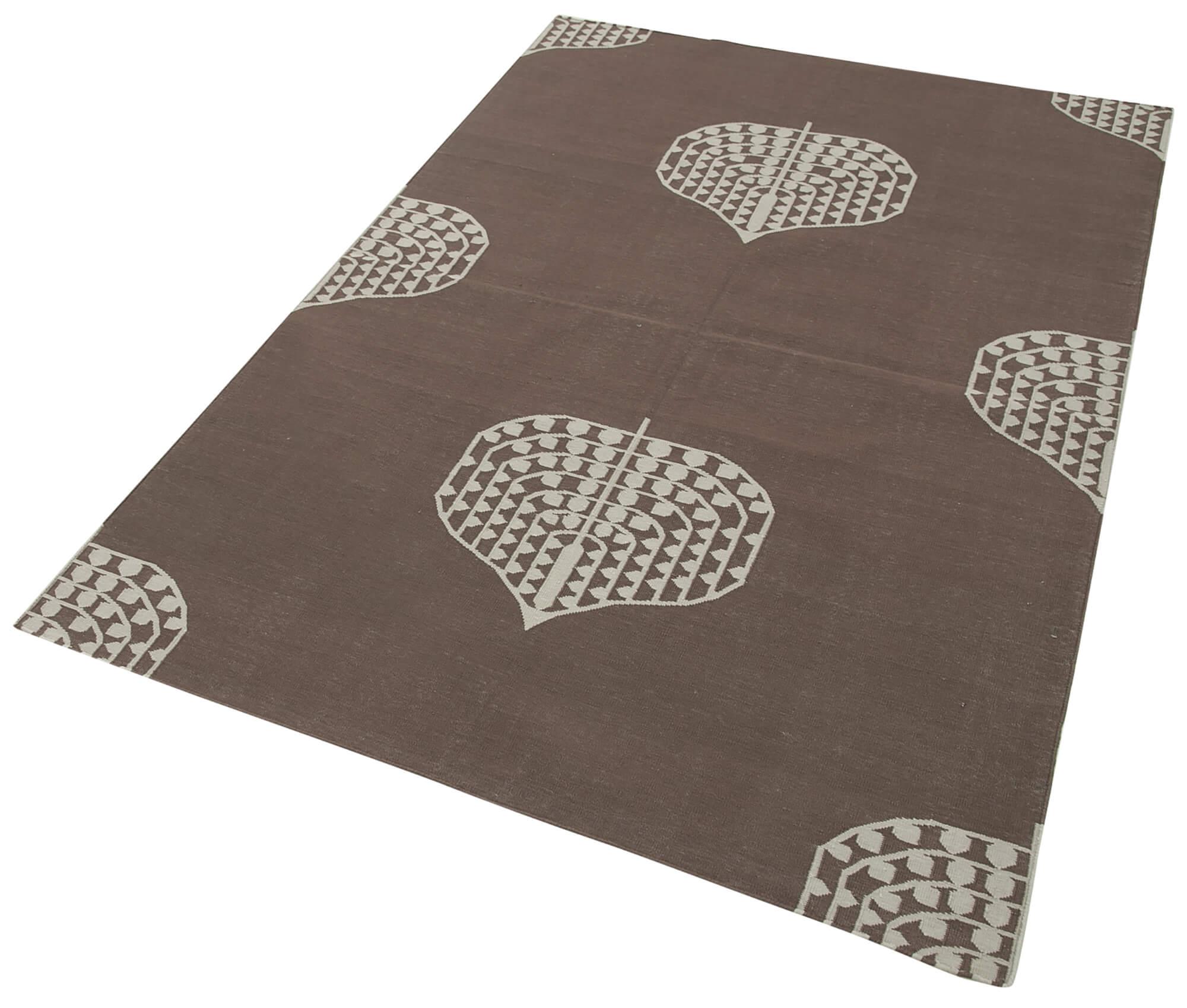 4 x 5 Brown Dhurrie Rug - 2943