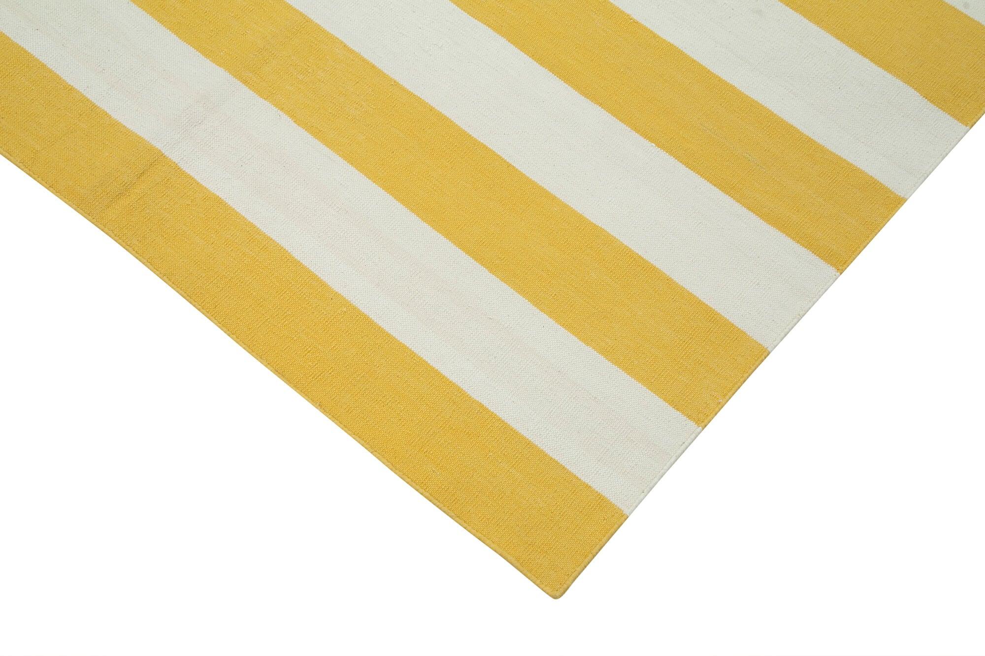 3 x 5 Yellow Dhurrie Rug - 2945