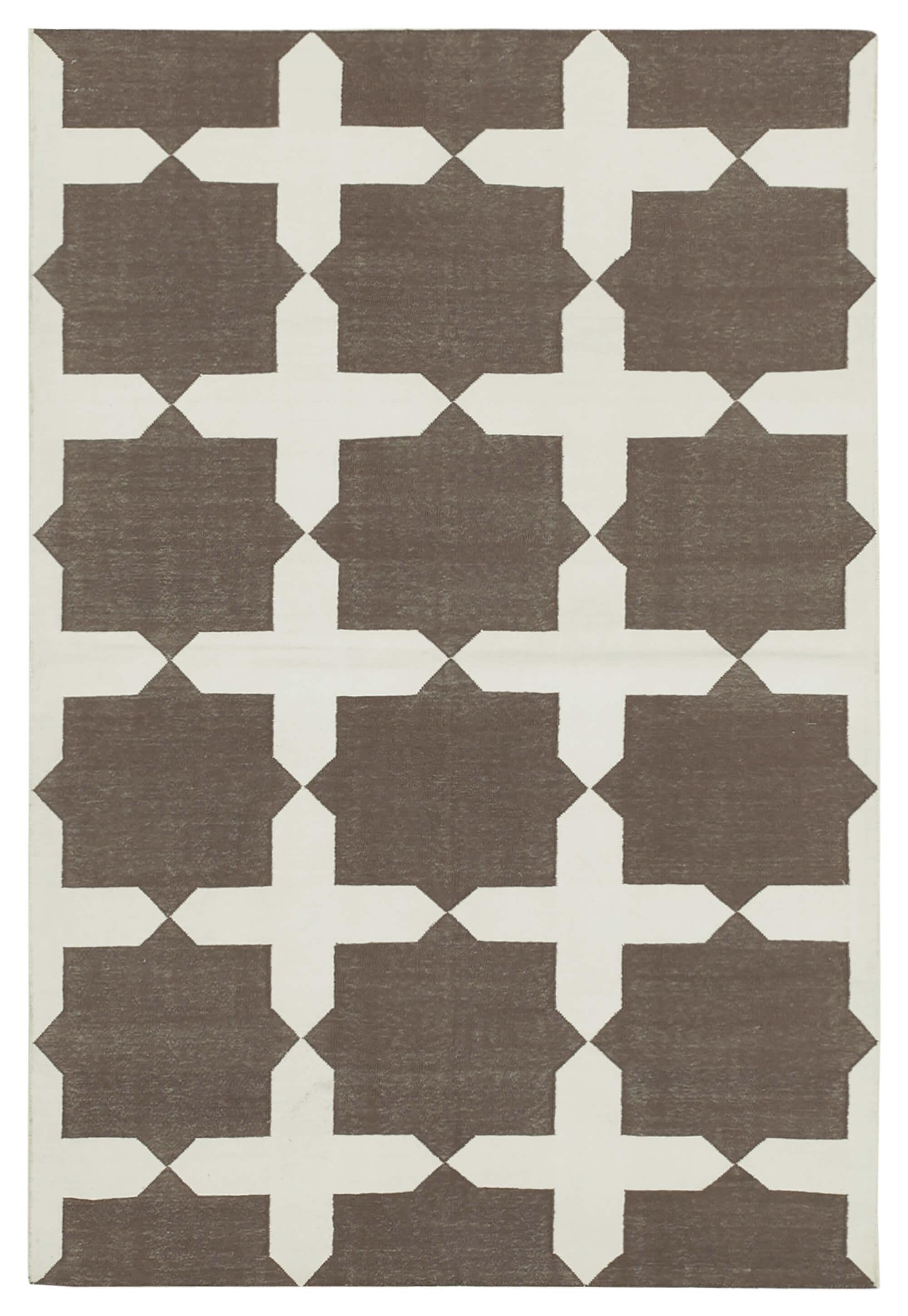 4 x 6 Brown Dhurrie Rug - 2946