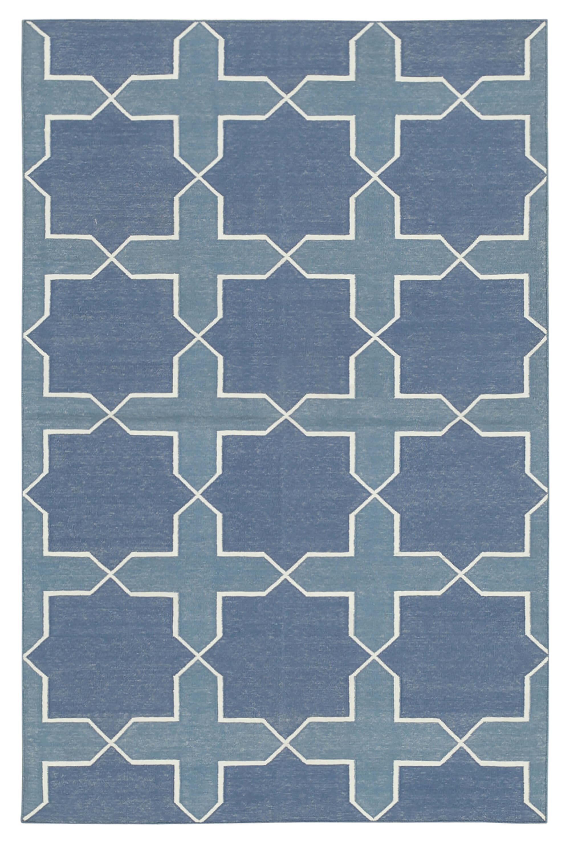 4 x 5 White Dhurrie Rug - 2948