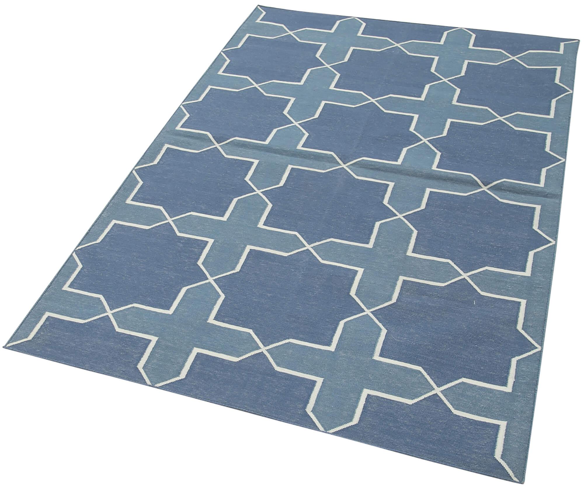 4 x 5 White Dhurrie Rug - 2948