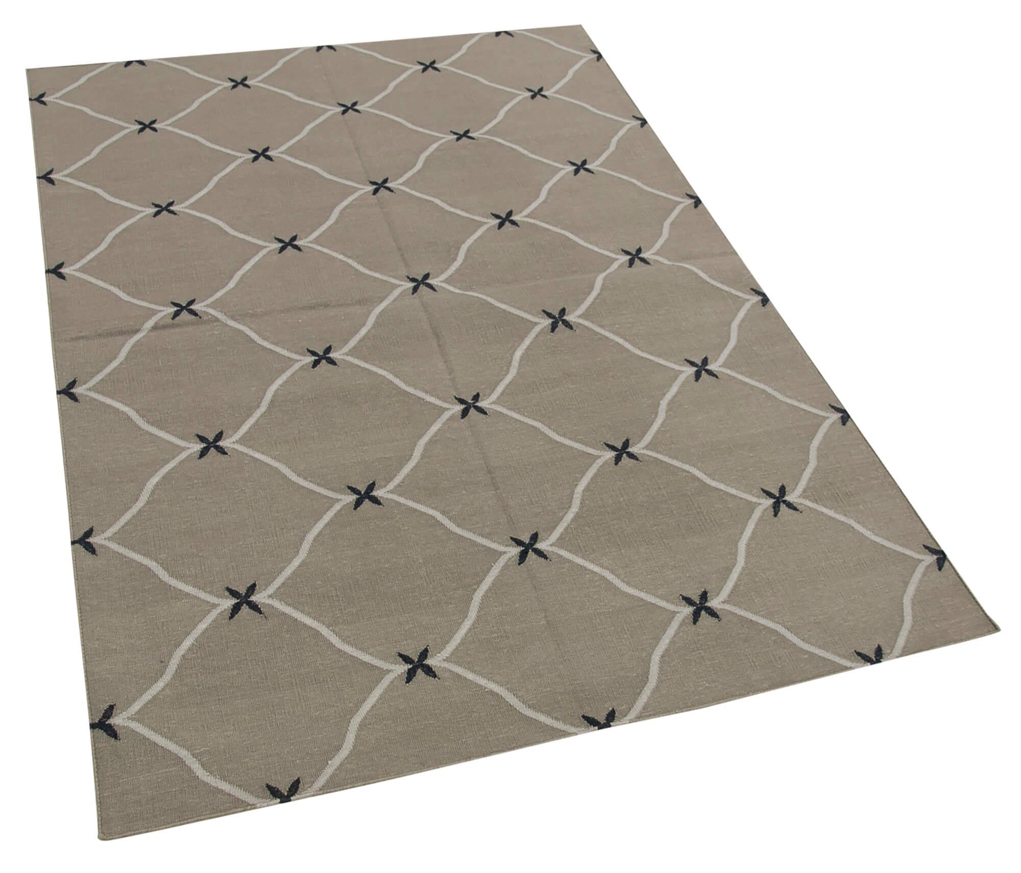 4 x 5 Grey Dhurrie Rug - 2950