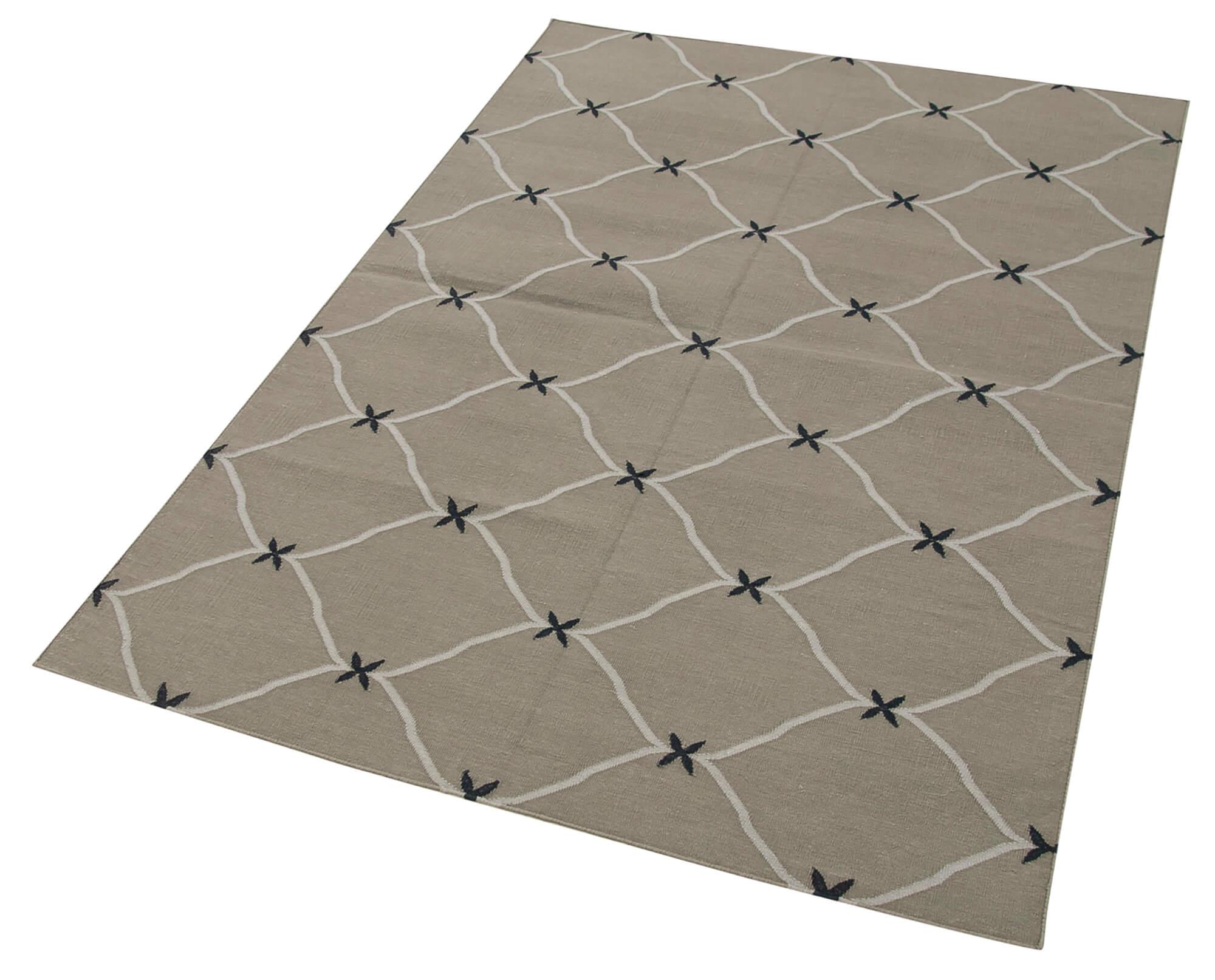 4 x 5 Grey Dhurrie Rug - 2950