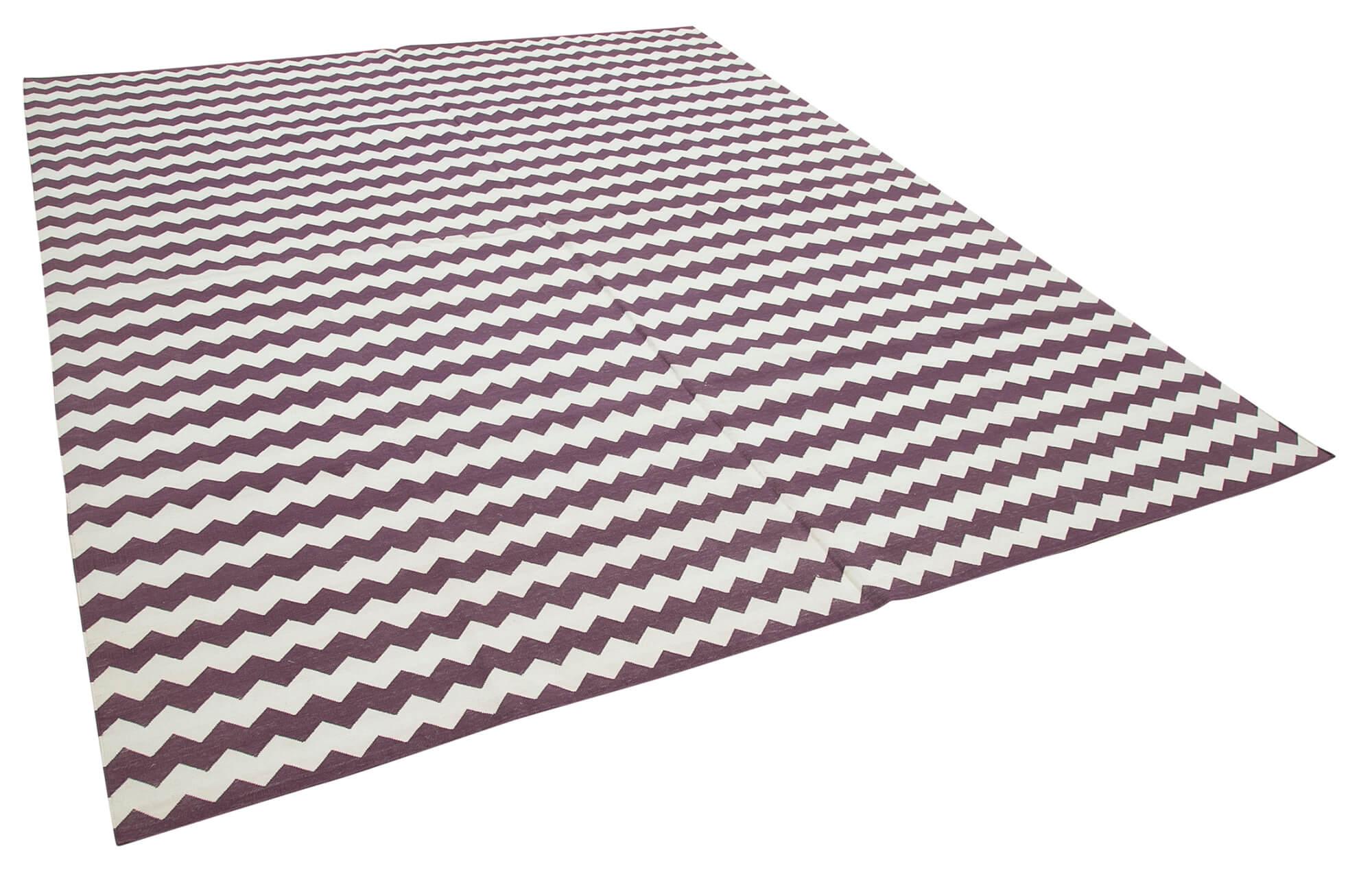 8 x 10 Purple Dhurrie Rug - 2952