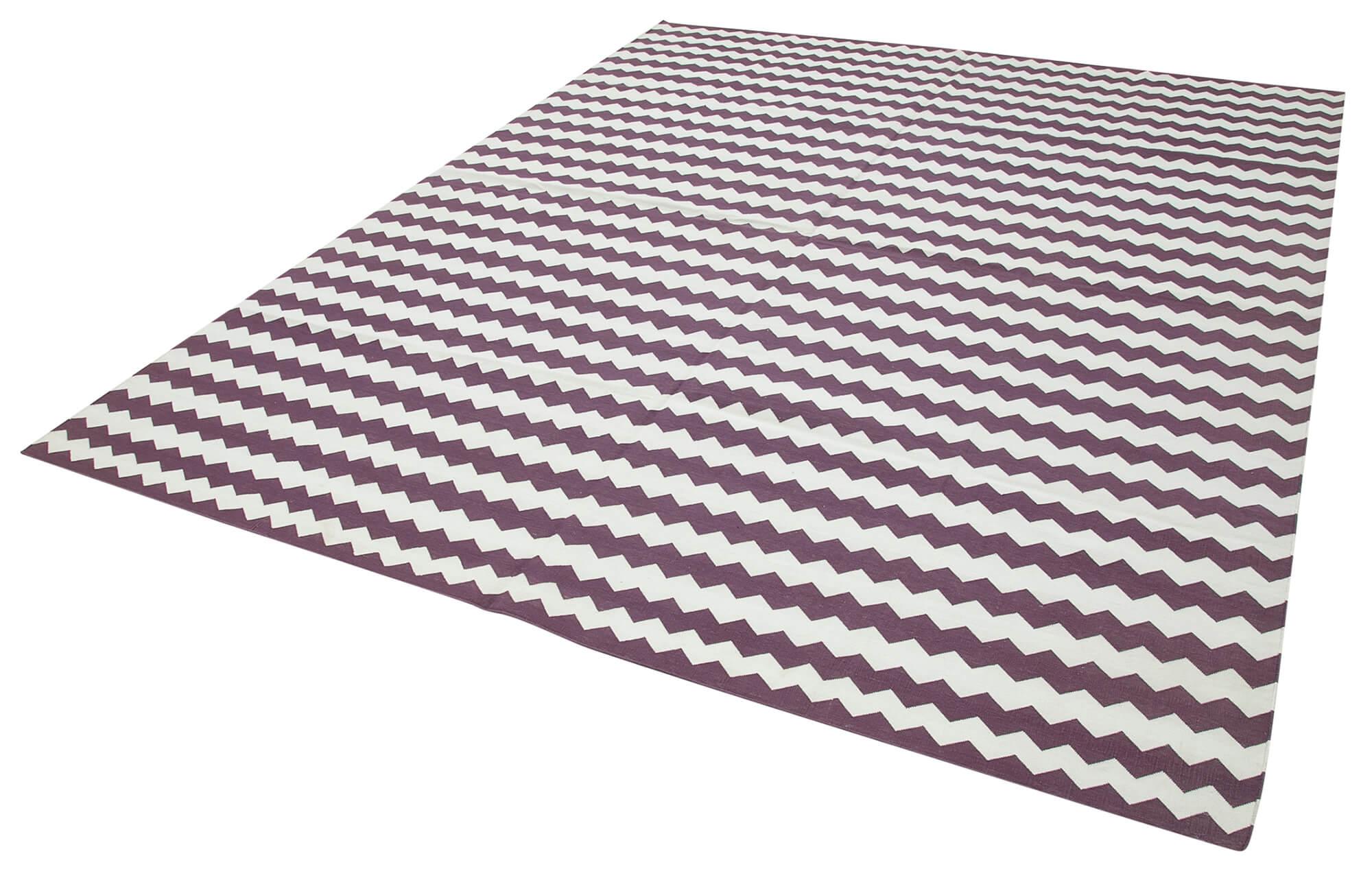 8 x 10 Purple Dhurrie Rug - 2952