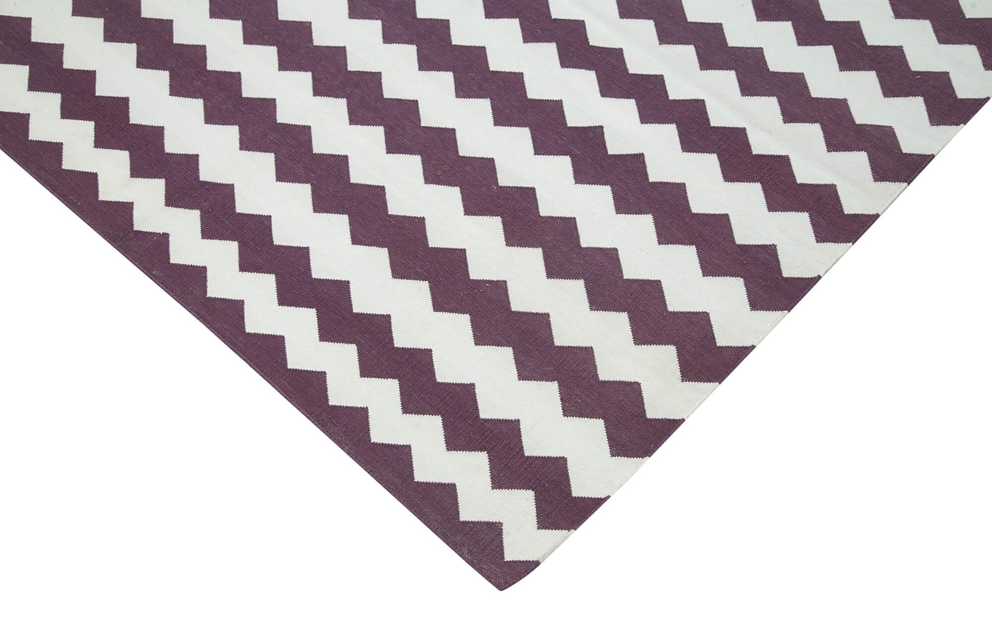 8 x 10 Purple Dhurrie Rug - 2952