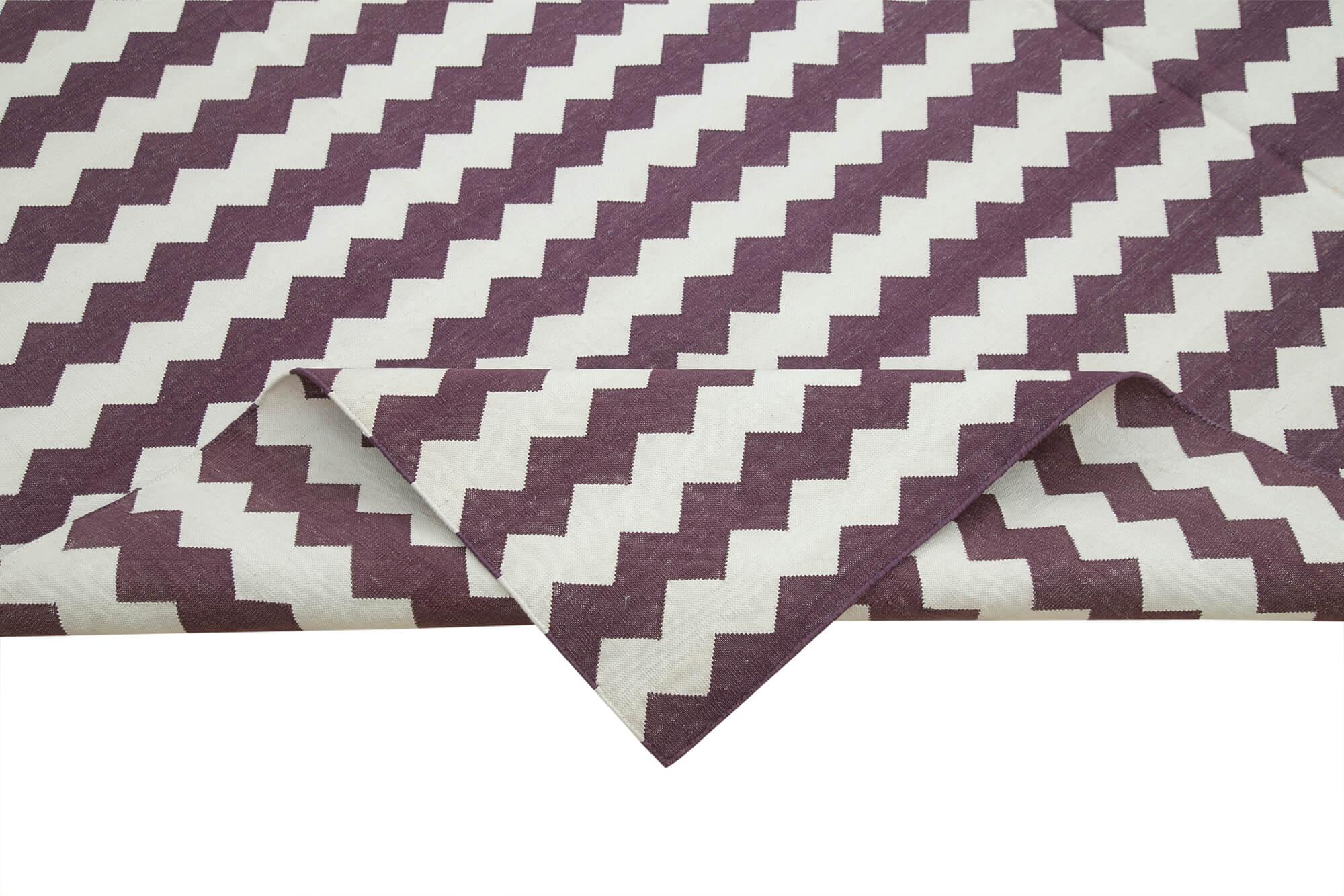 8 x 10 Purple Dhurrie Rug - 2952