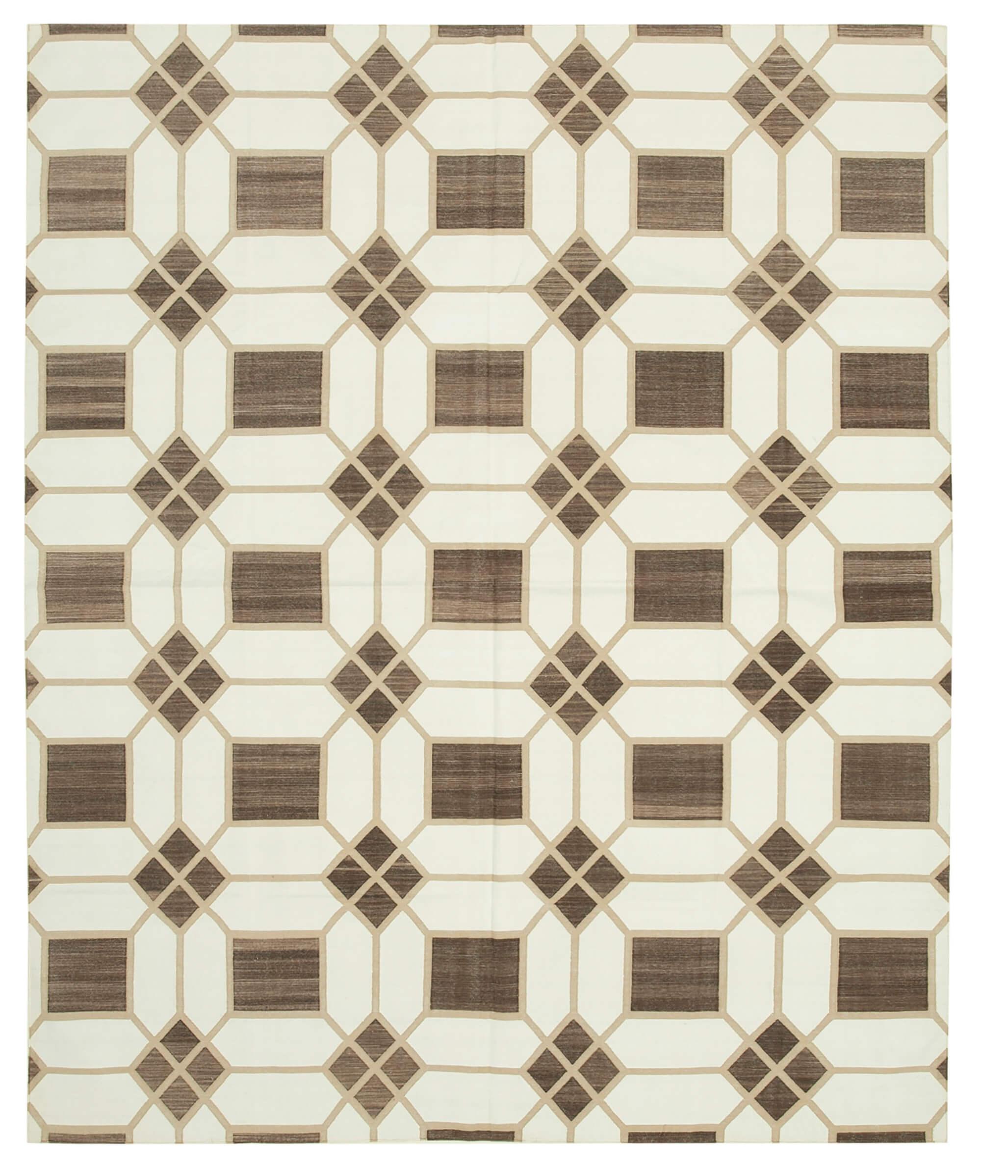 8 x 10 Brown Dhurrie Rug - 2954