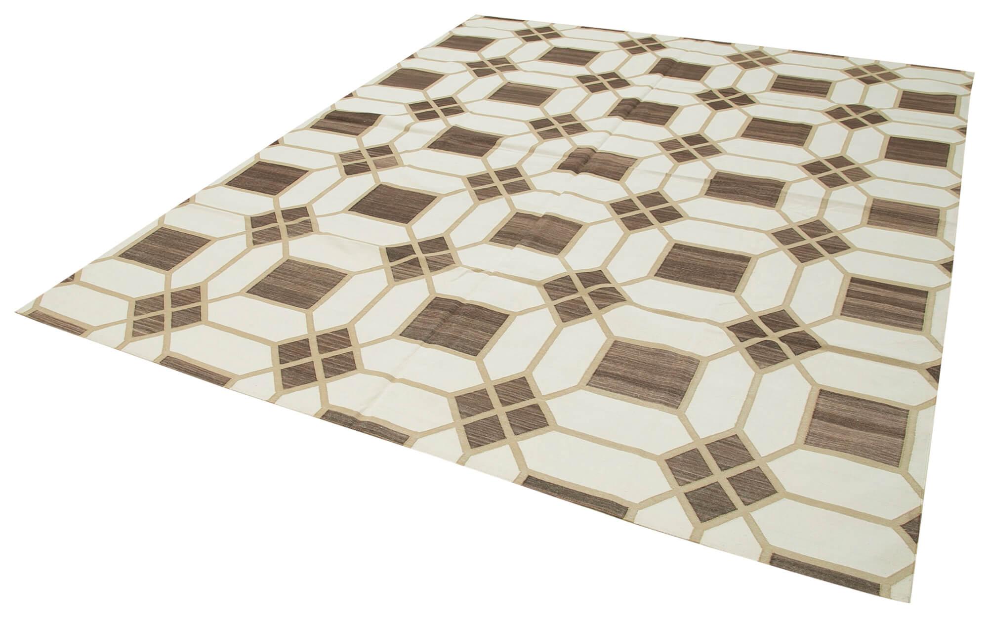 8 x 10 Brown Dhurrie Rug - 2954