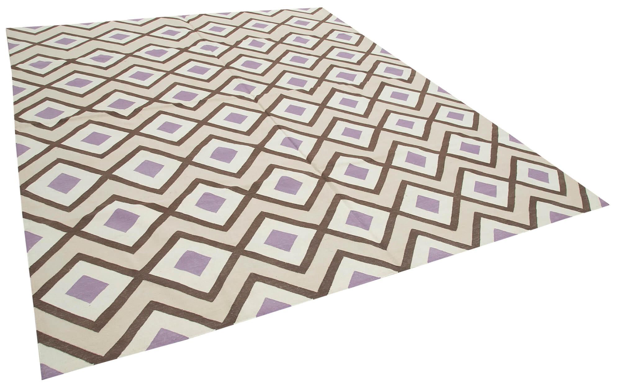 8 x 10 Beige Dhurrie Rug - 2956